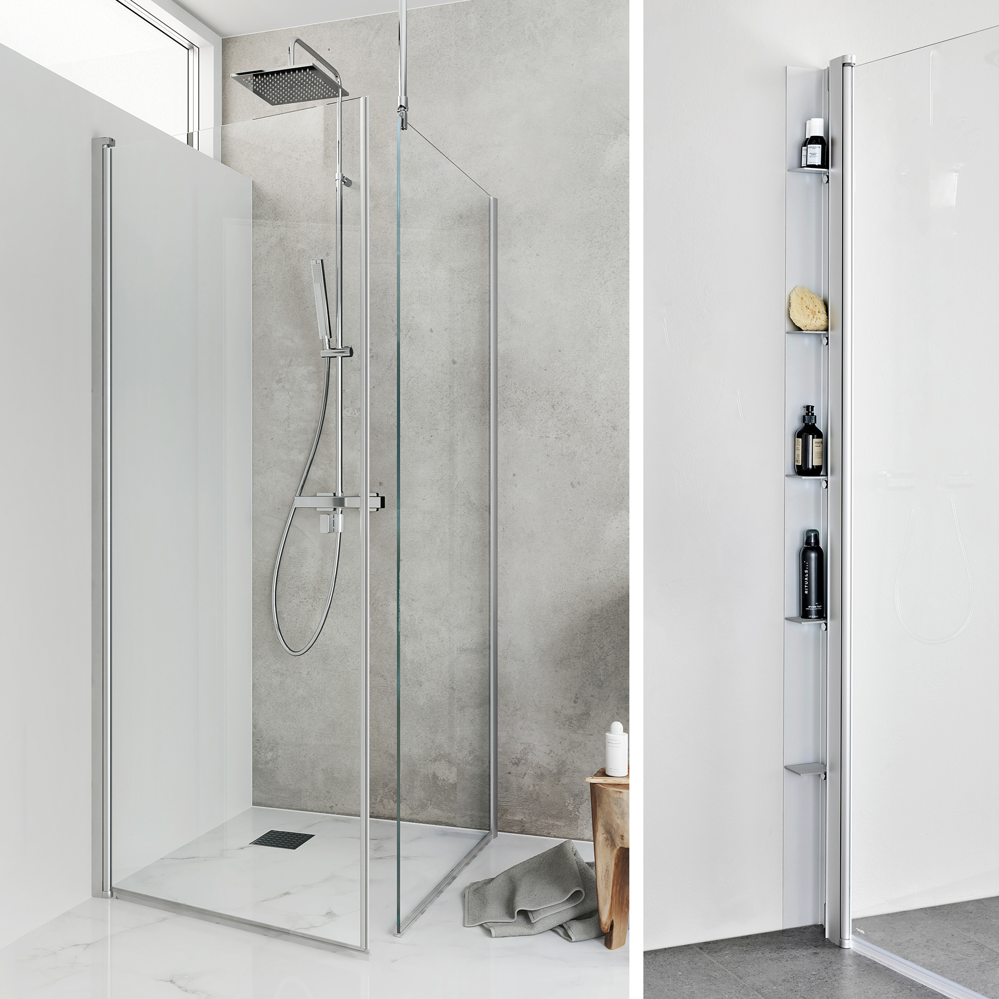 Duschpaket Hafa Duschh&ouml;rn Igloo Pro ST med Duschhylla Place