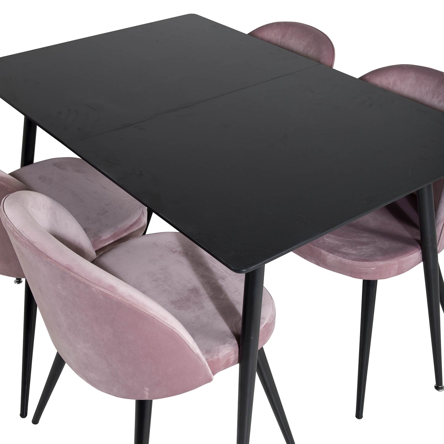 Spisegruppe Venture Home Silvia med Innleggsplate og 4 Valentina Stoler