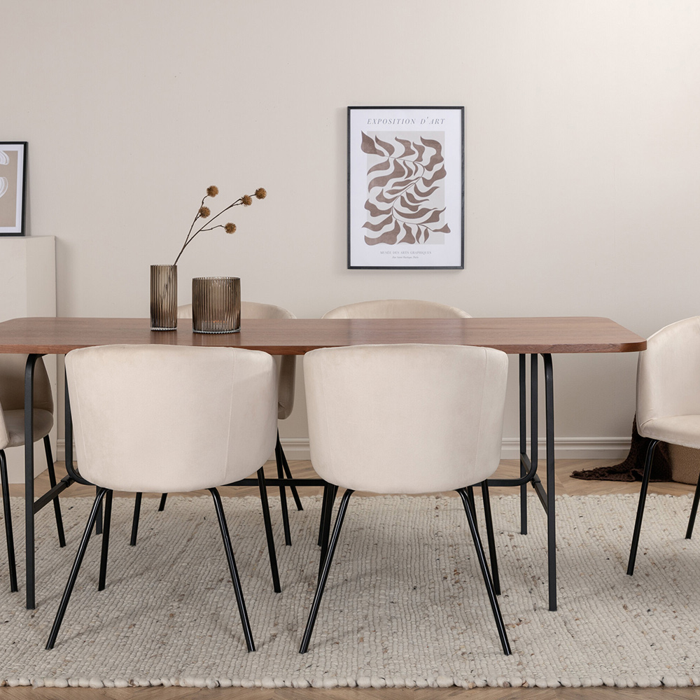 Spisegruppe Venture Home Chicago Spisebord og Bergen Spisestol Brun