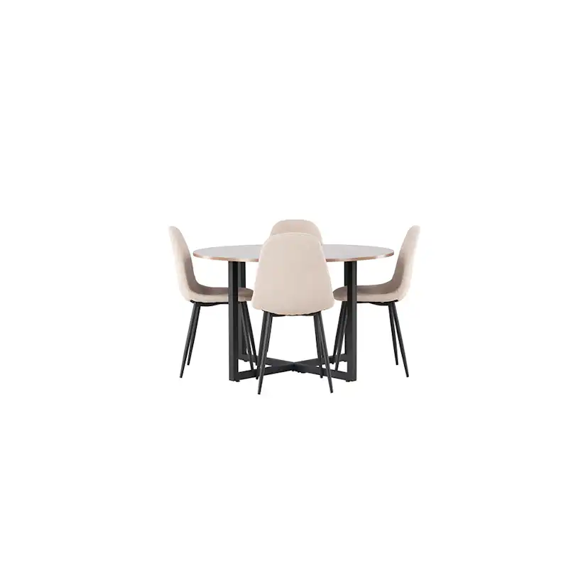 Spisegruppe Venture Home Durango Ø120 cm med 4 stk Polar Stoler