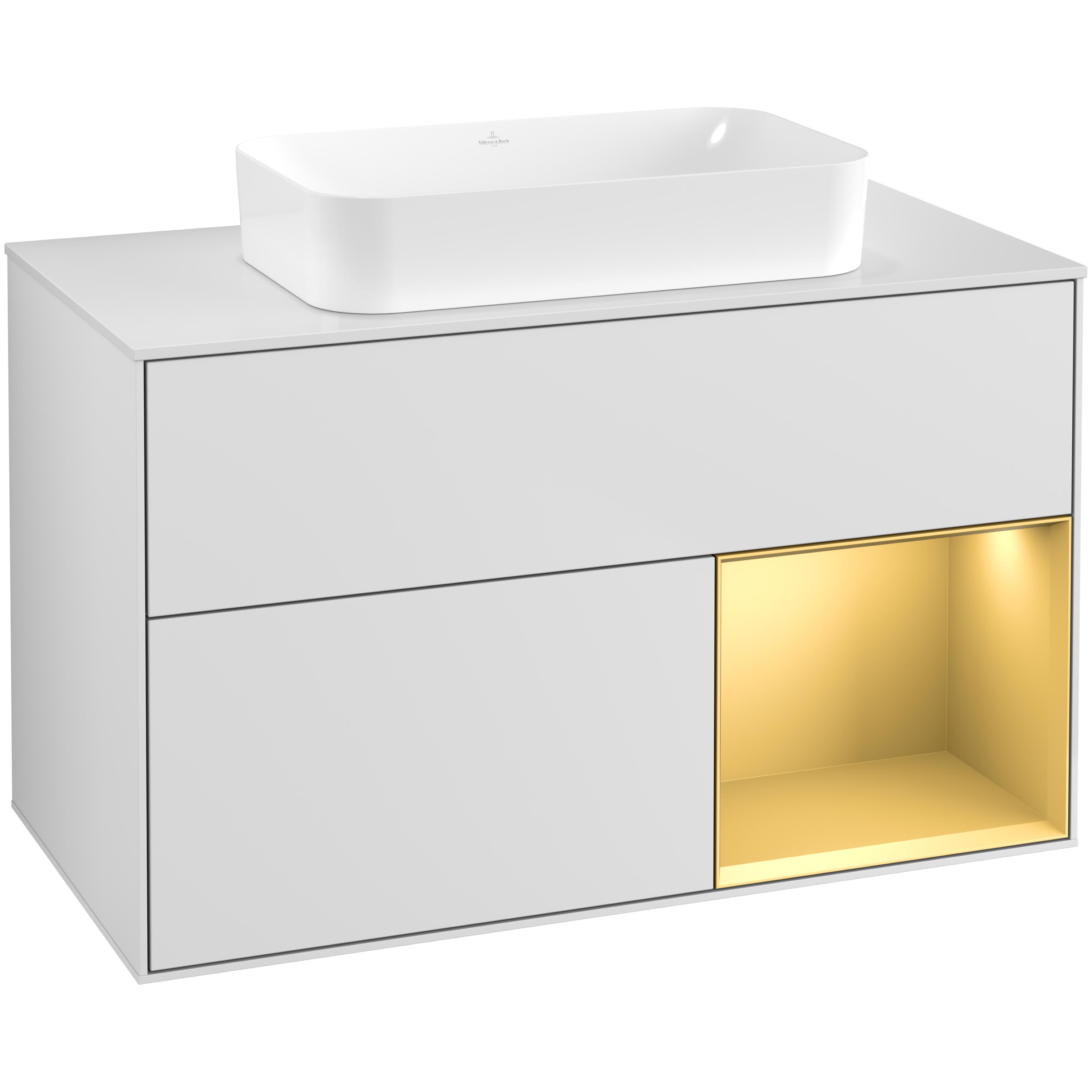 Tvättställsskåp Villeroy & Boch Finion med 2 Lådor Hylla och Bänkskiva för Fristående Tvättställ