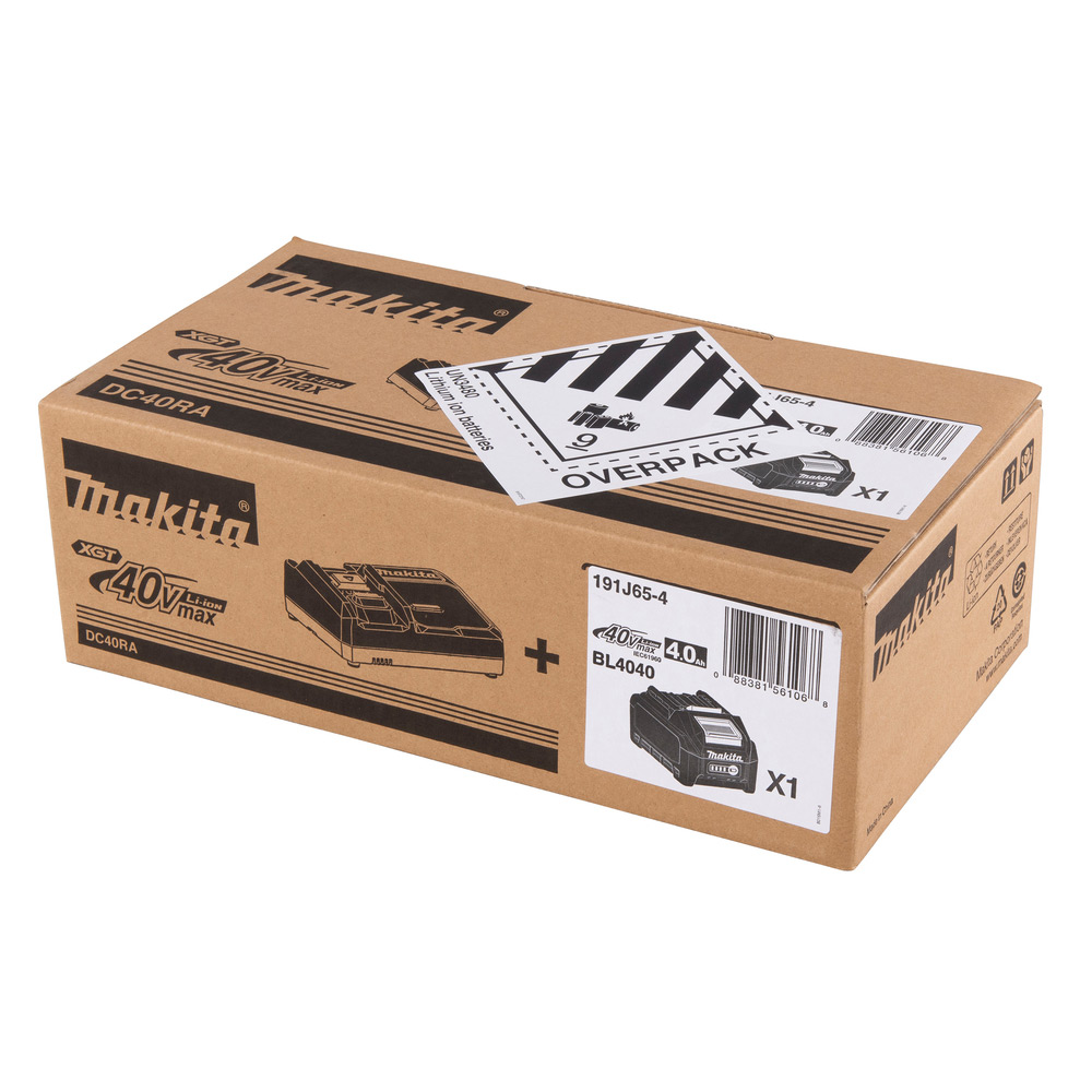 Batterisett Makita 40V XGT 40V 4,0Ah og Hurtiglader