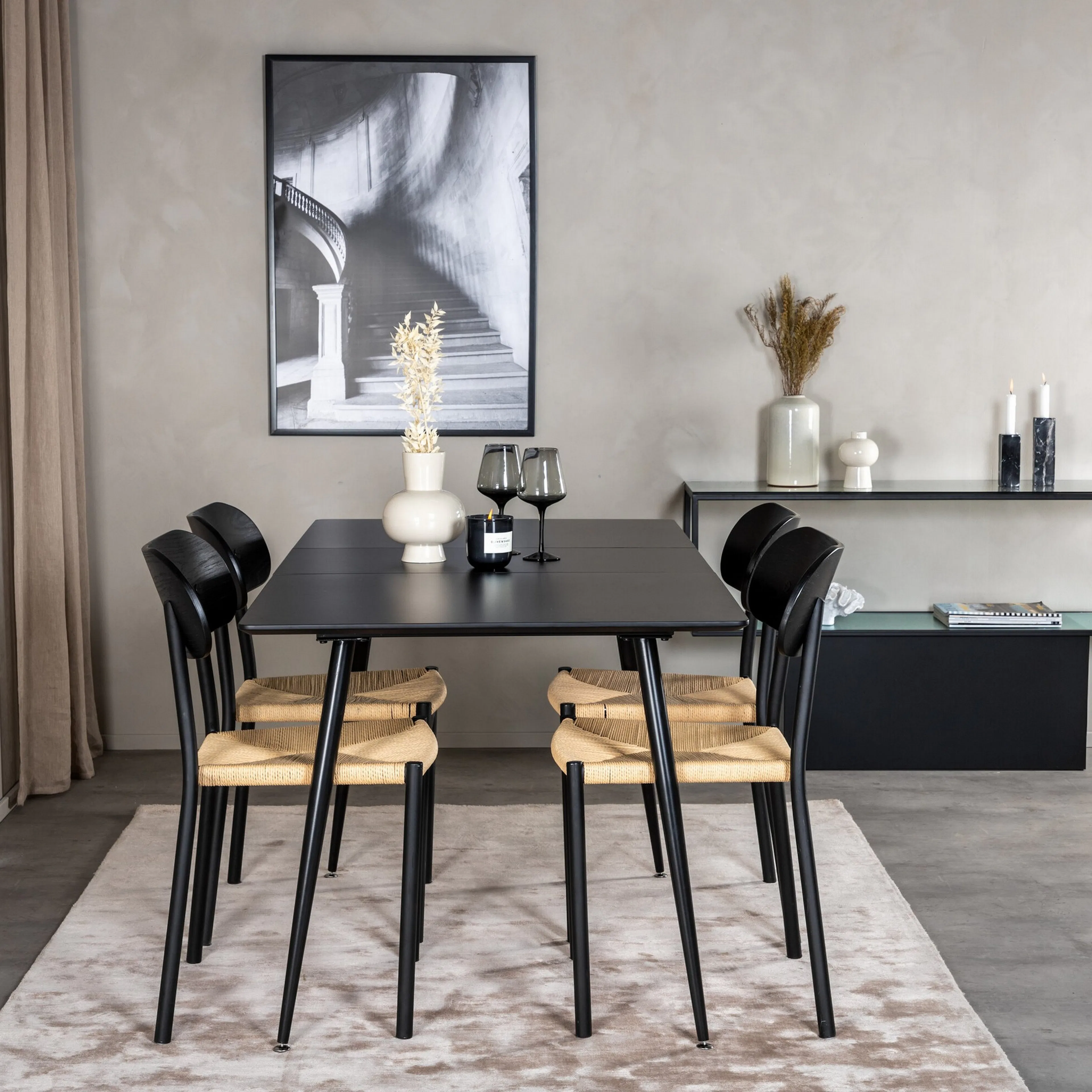 Spisegruppe Venture Home Silar med 4stk Polly Stoler