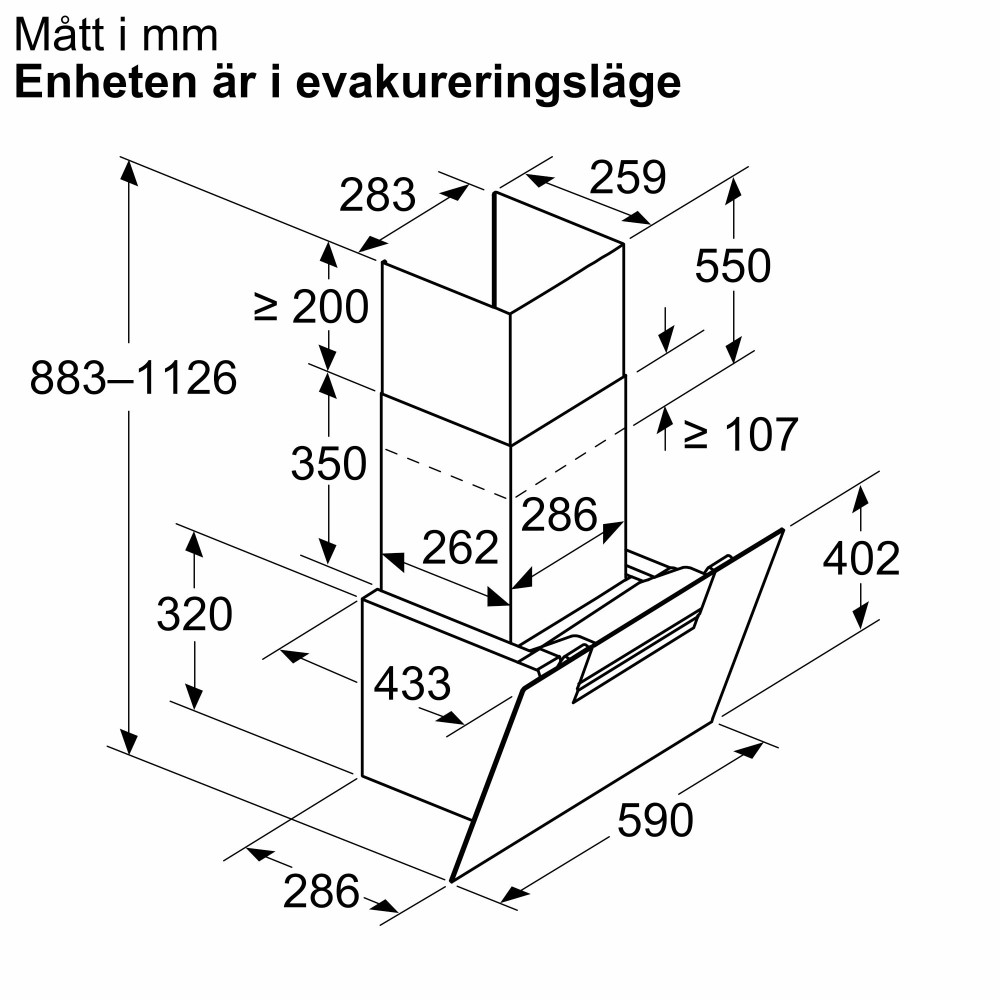 Kjøkkenvifte Bosch DWK67FN60 Serie 4 Vegghengt