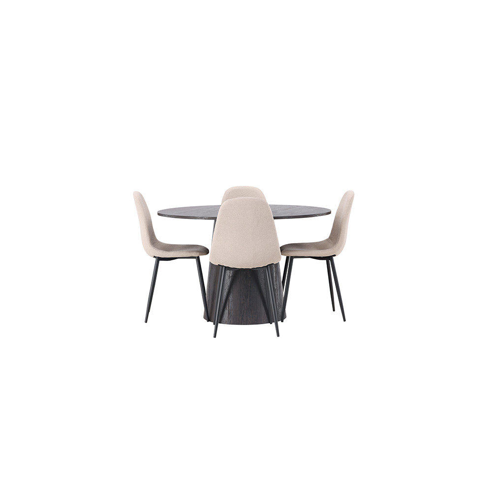 Spisegruppe Venture Home Lanzo Ø120 cm med 4 stk Polar Stoler
