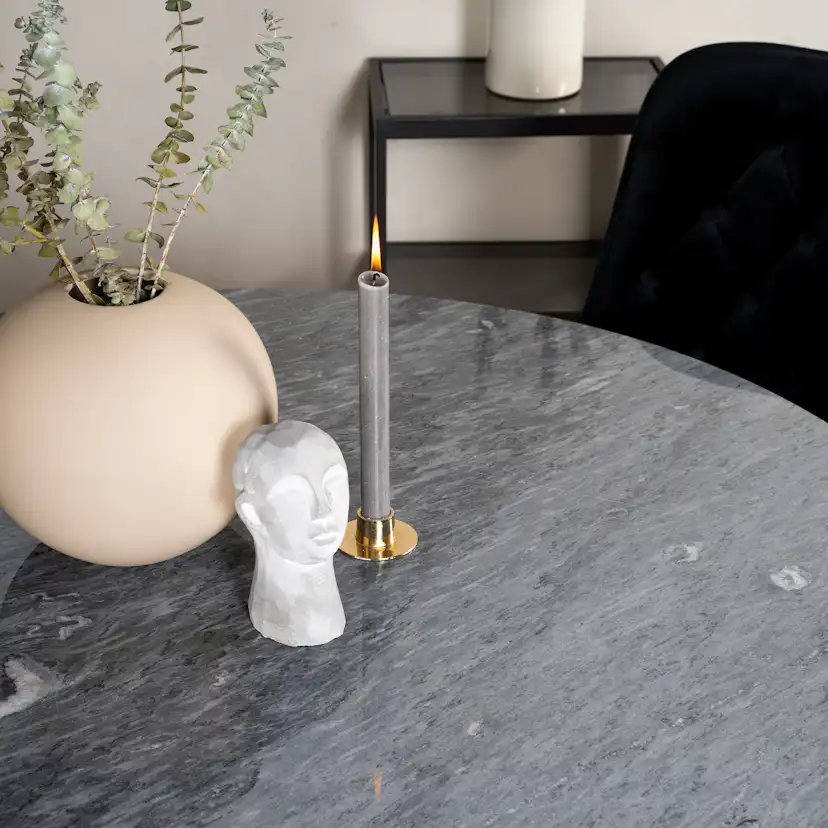 Spisegruppe Venture Home Estelle Rund med 4 Vera Stoler Fløyel