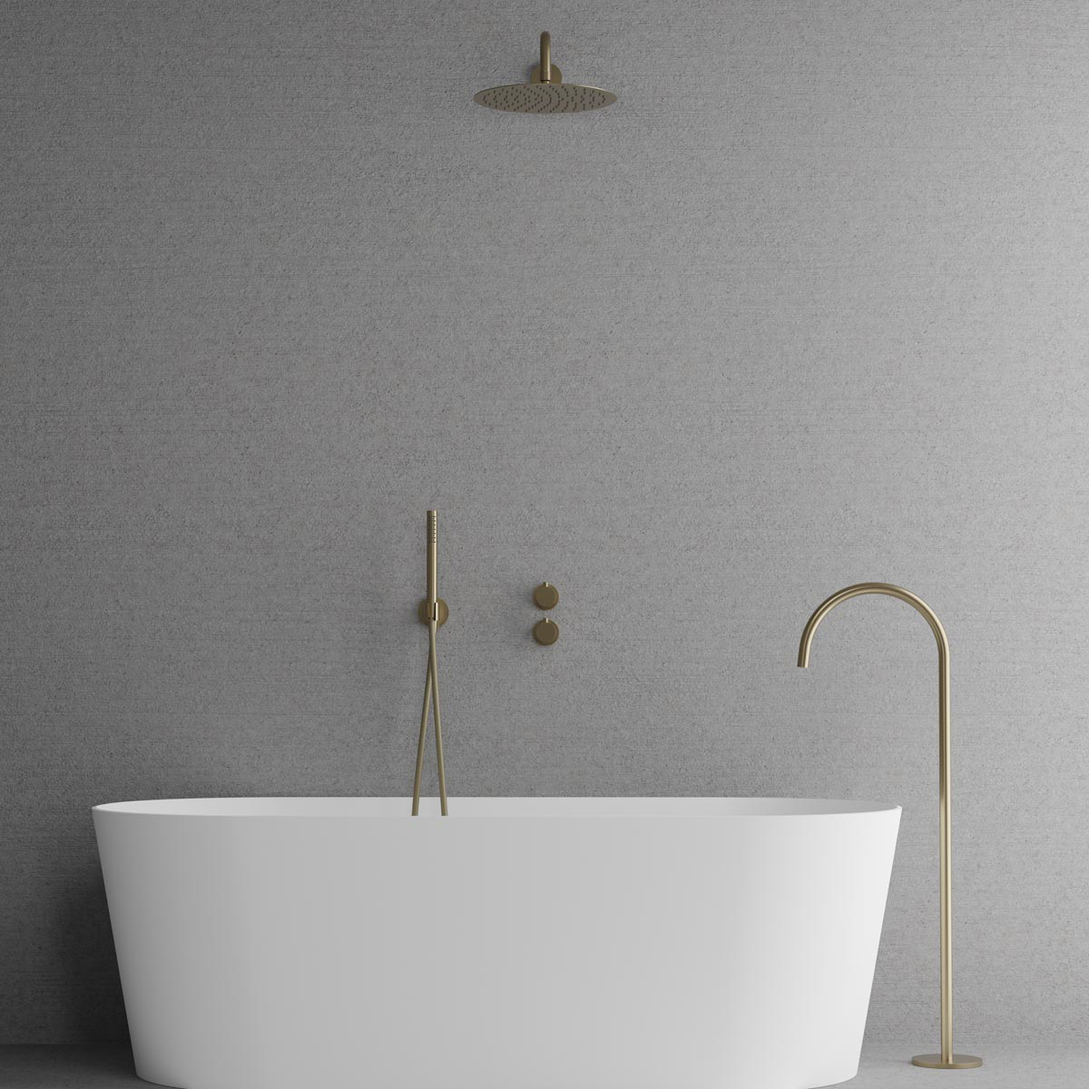 Takduschset Scandtap Steel Harmonized Bliss 3 med Badkarsfblandare för Inbyggnad | badrum - duscharmatur - takdusch | KakelKungen