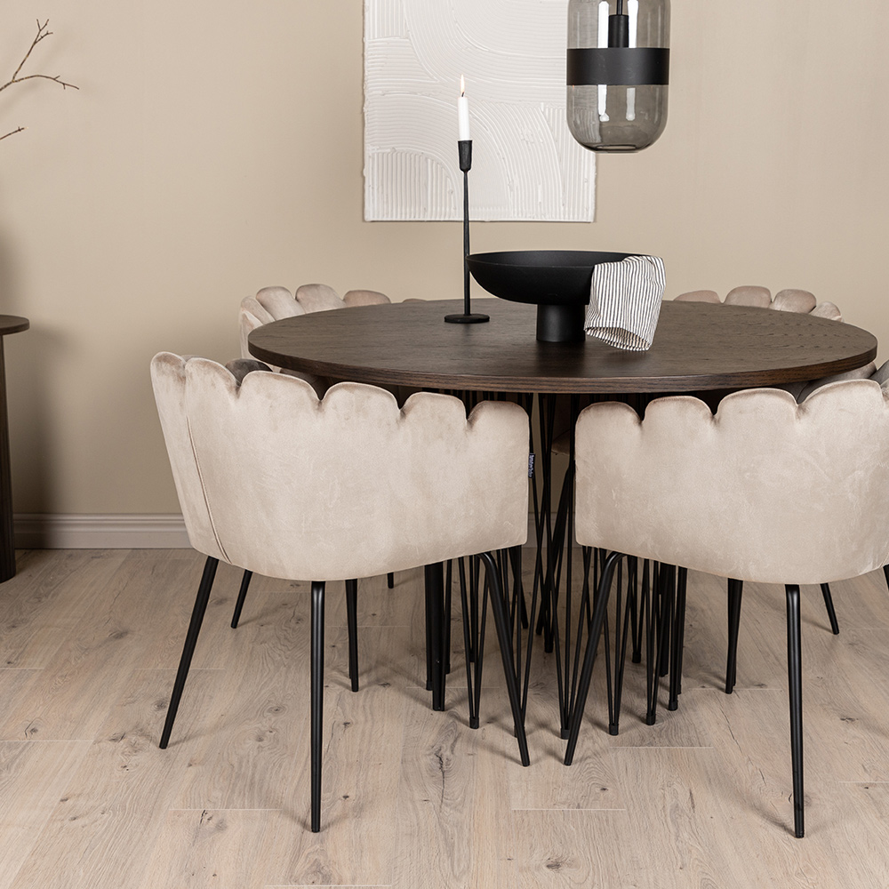 Spisegruppe furniture/fashion Stone med 4 Limhamn Stoler Rundt