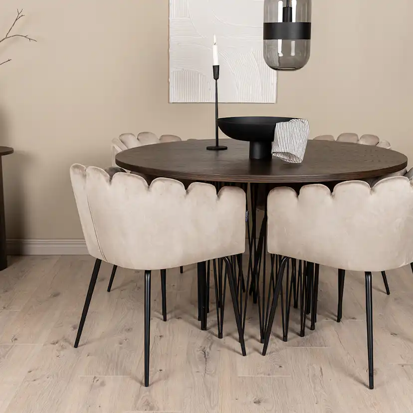 Spisegruppe furniture/fashion Stone med 4 Limhamn Stoler Rundt