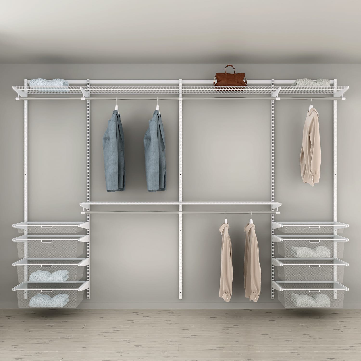 walk in closet elfa garderobe innredning