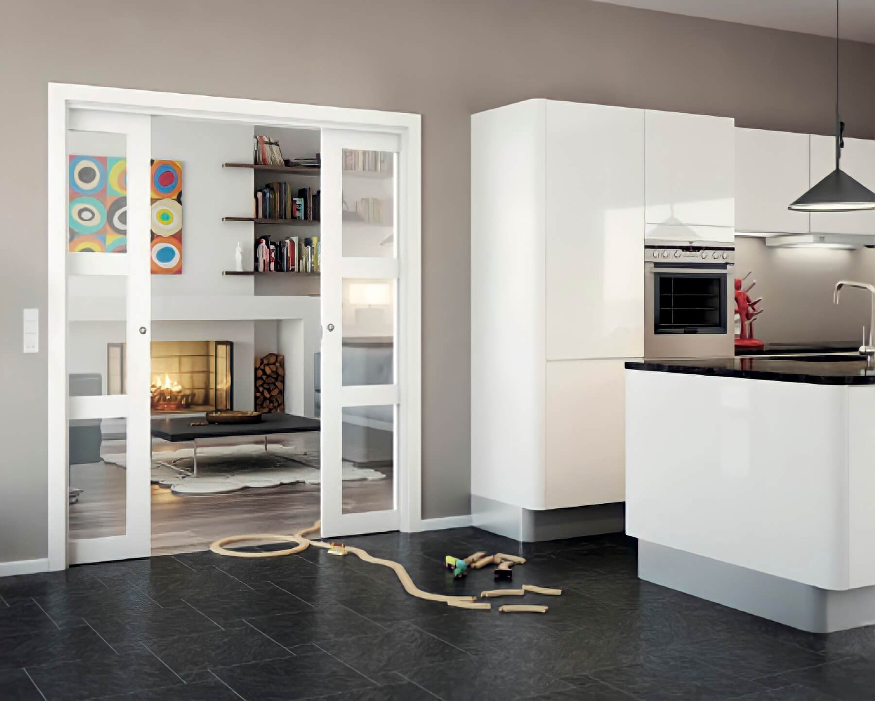 skyvedør med glass bygghjemme