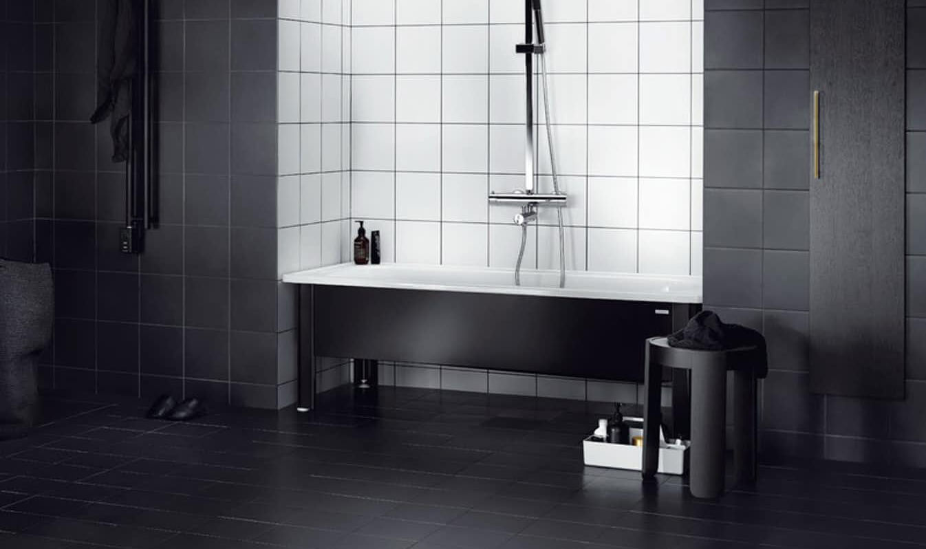 sort badekar emaljert stål