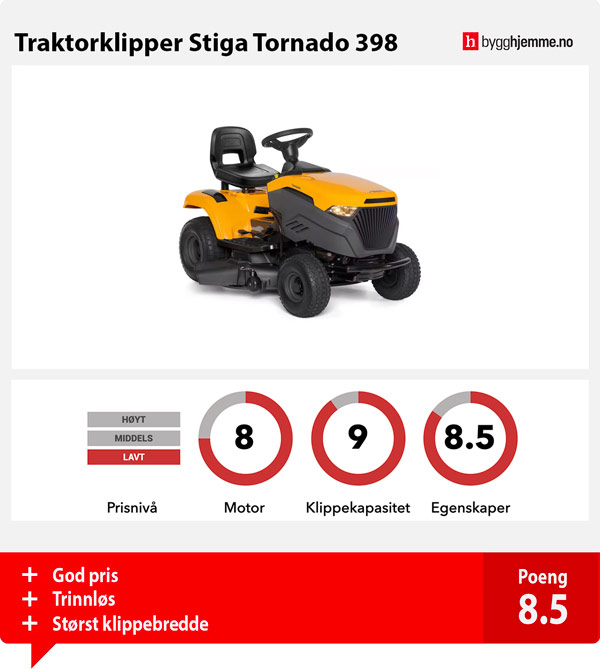 Traktorklipper Stiga Tornado 398