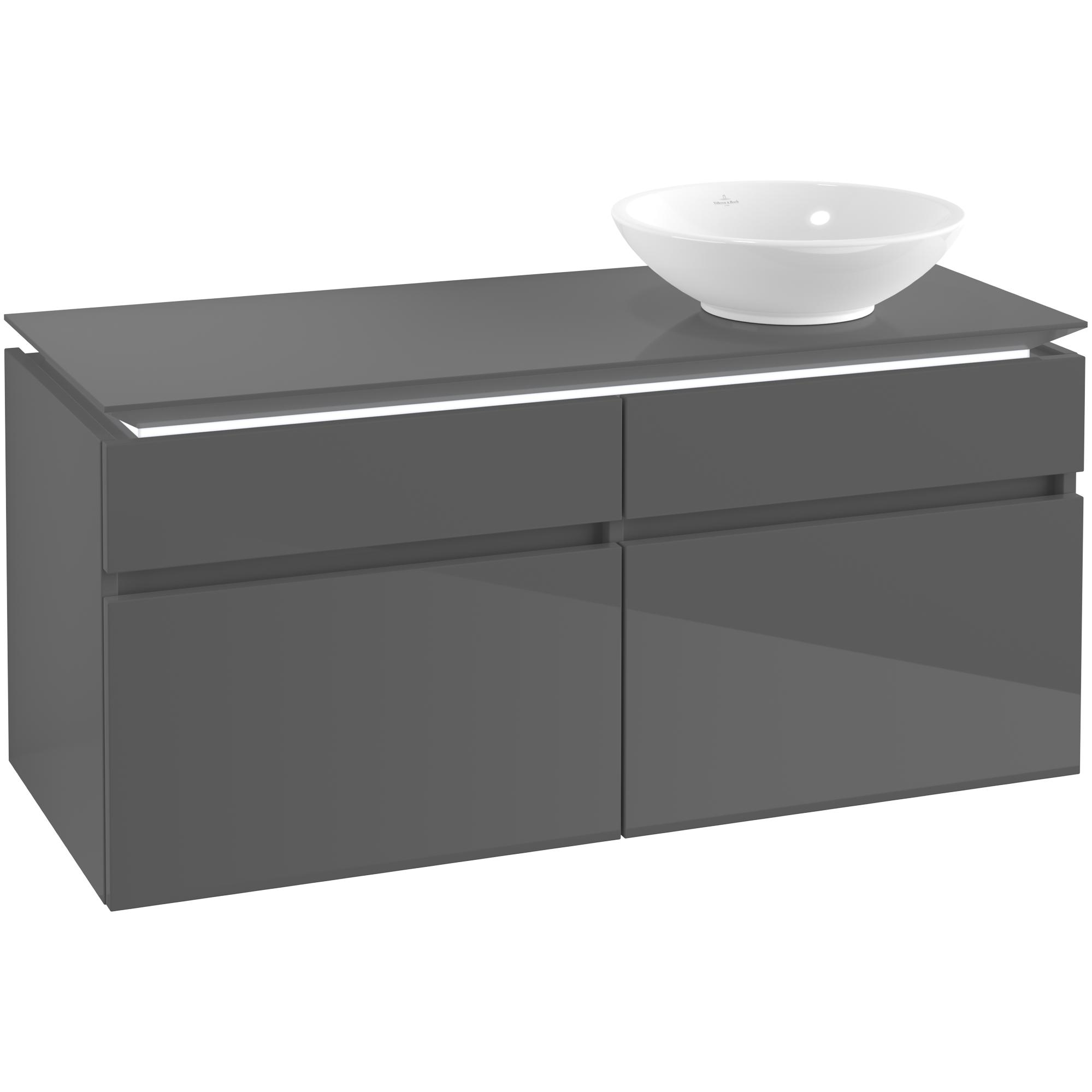 Tvättställsskåp Villeroy & Boch Legato 1200 med 4 Lådor för Ocentrerat Ytmonterat Tvättställ | badrum - badrumsmobler - tvattstallsskap-och-kommod | KakelKungen