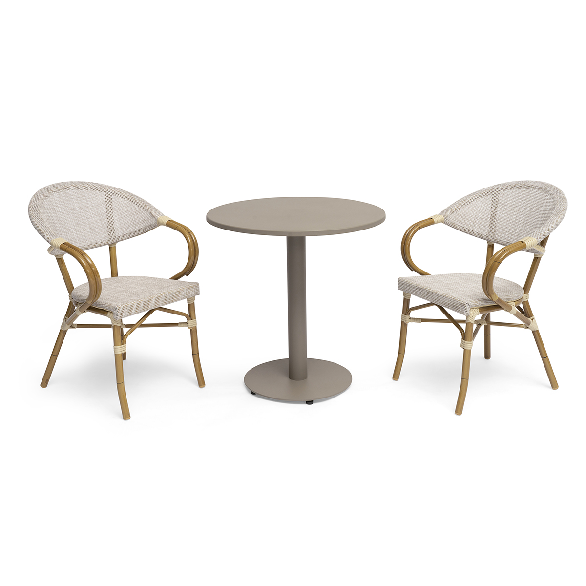 Cafésett Hillerstorp Näsby Ø70 cm med 2 stk Äppelhed Hagestoler