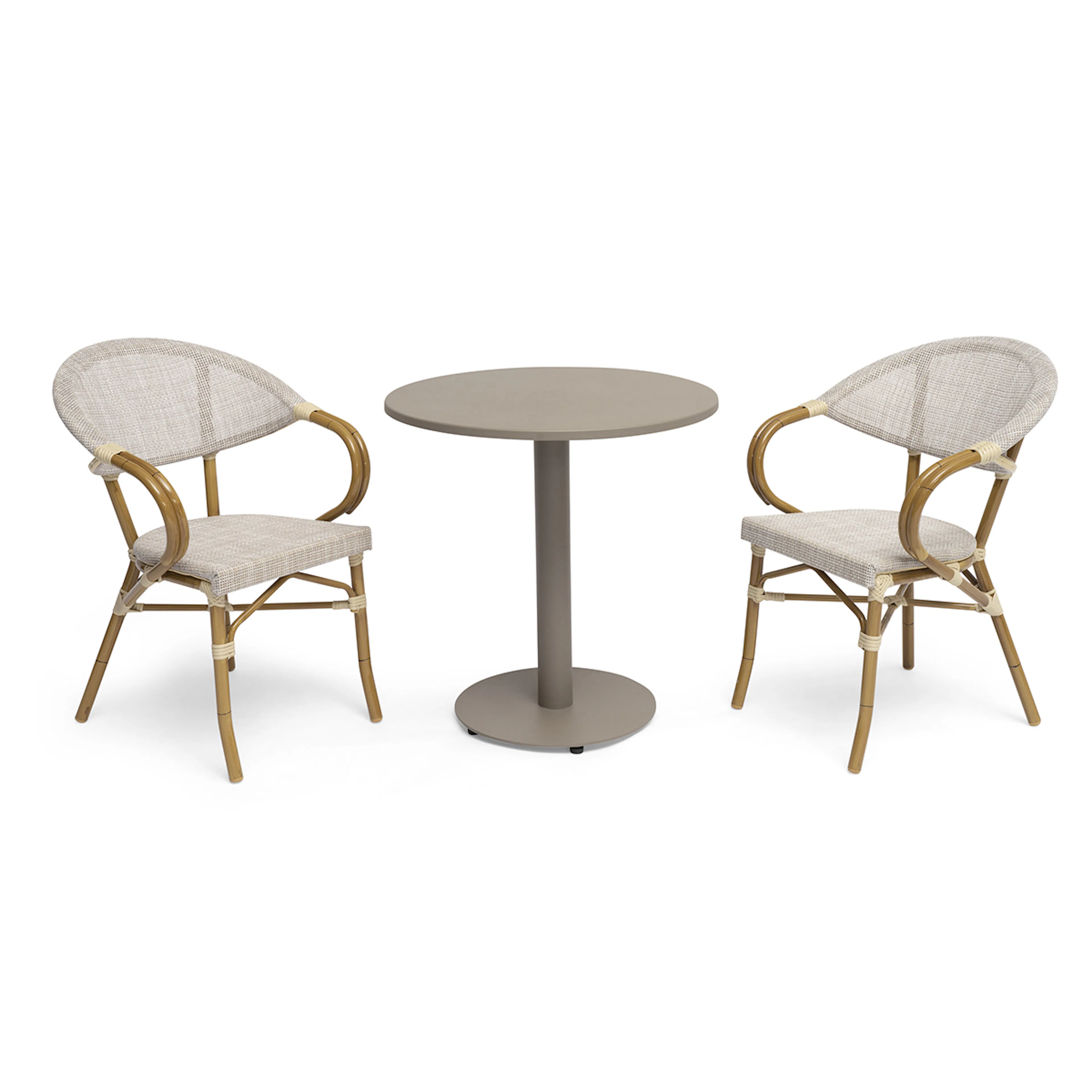 Cafésett Hillerstorp Näsby Ø70 cm med 2 stk Äppelhed Hagestoler