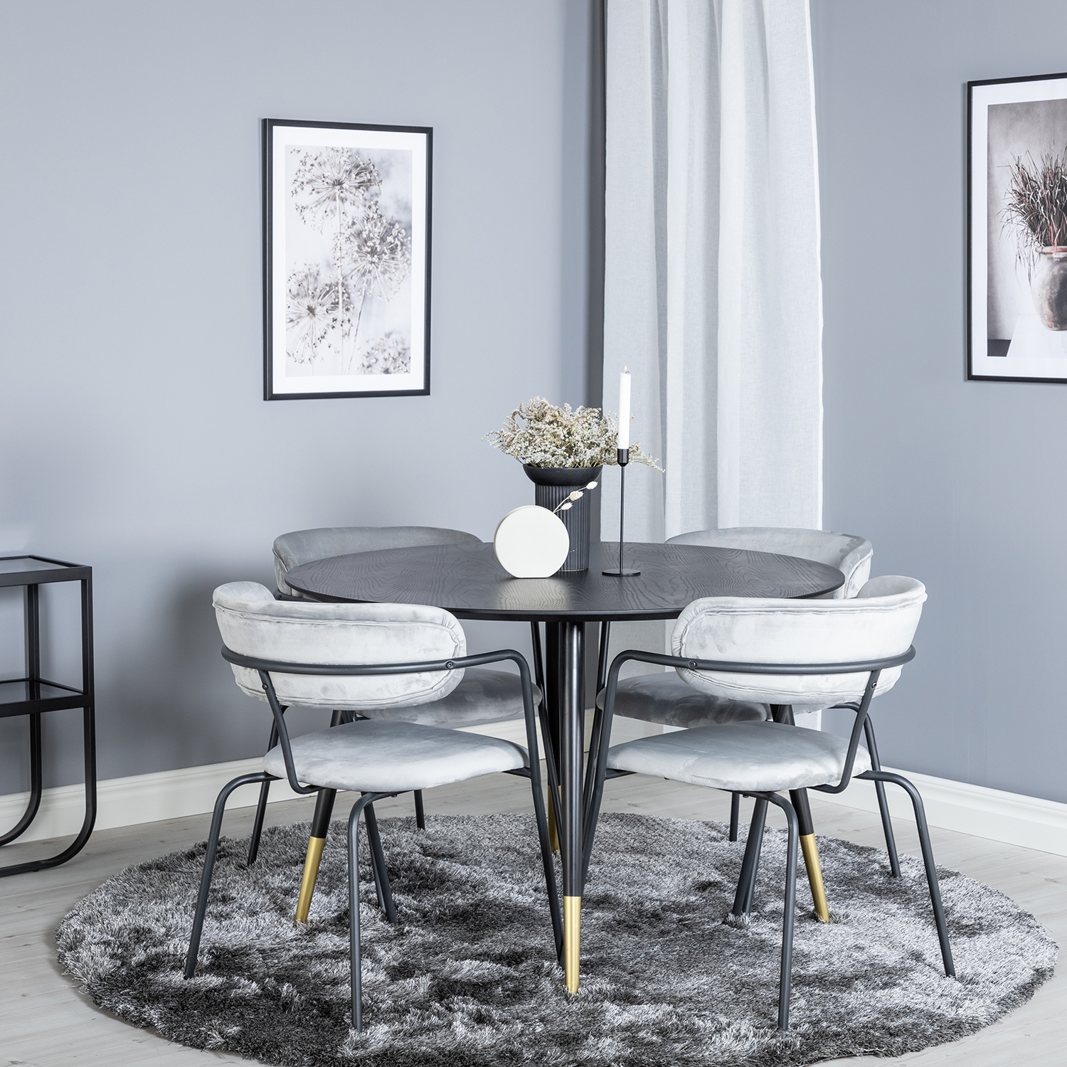 Spisegruppe Venture Home Dipp Ø115 cm med 4 Arrow Stoler
