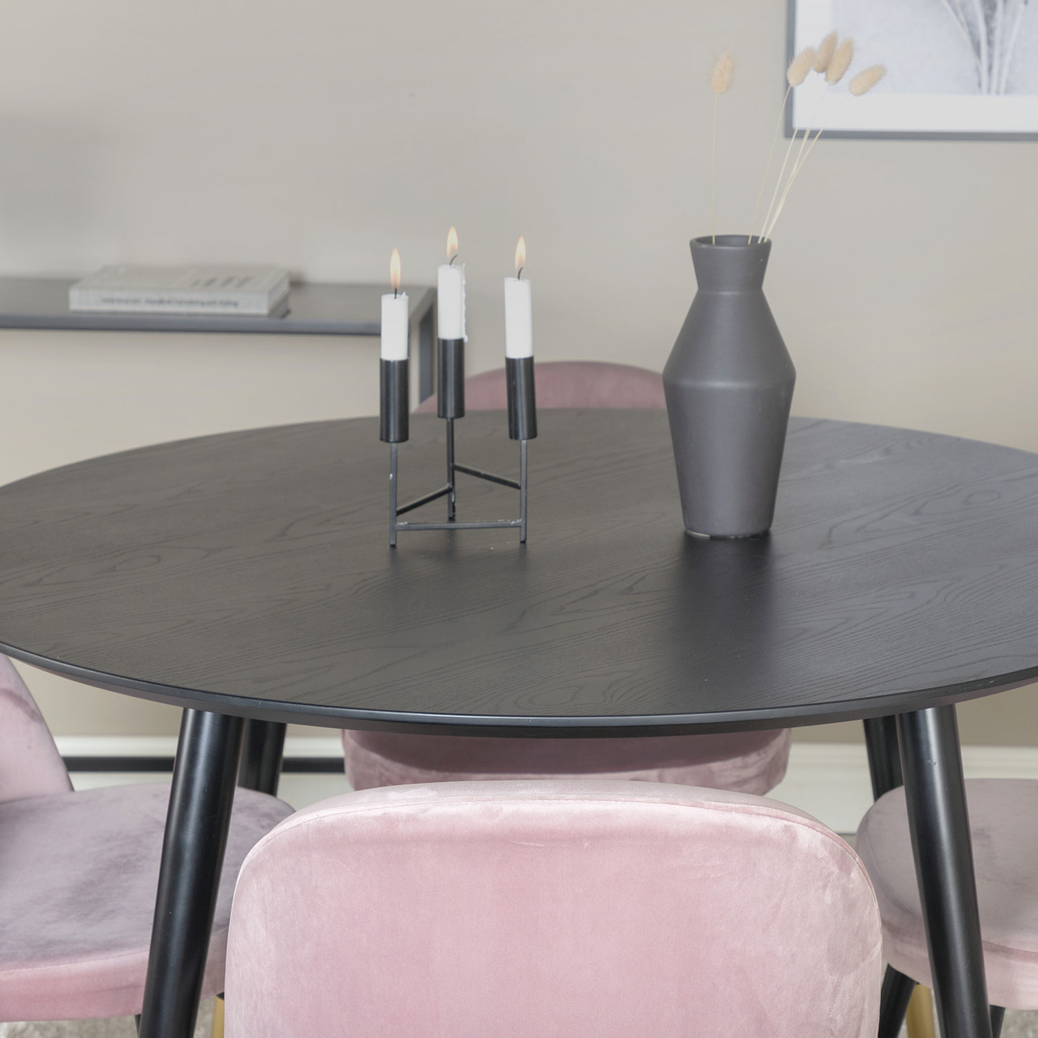 Spisegruppe Venture Home Dipp med 4 Velvet Stoler Rundt