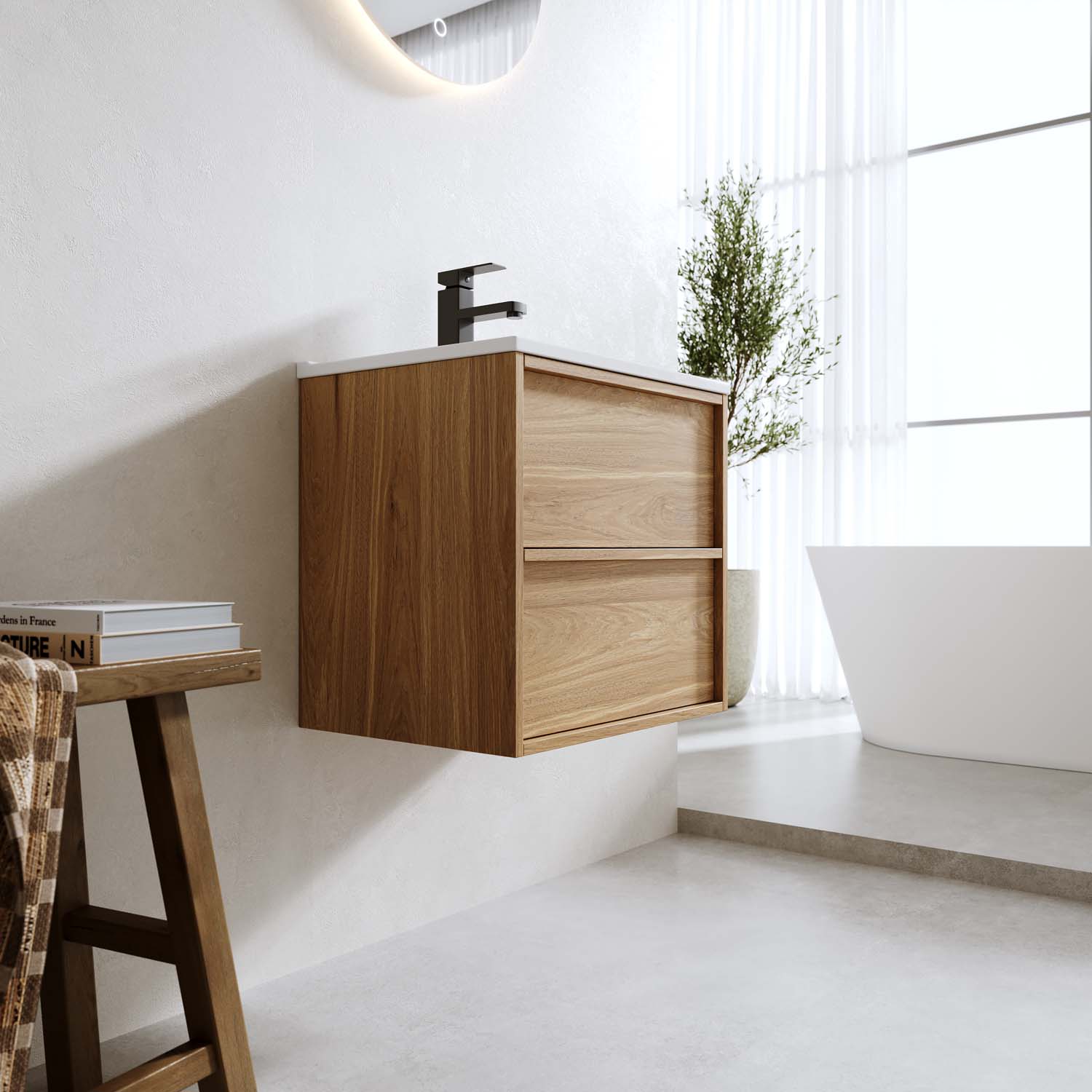 TVÄTTSTÄLLSSKÅP CHARM 500 EK MED TVÄTTSTÄLL 510 mm, Eik