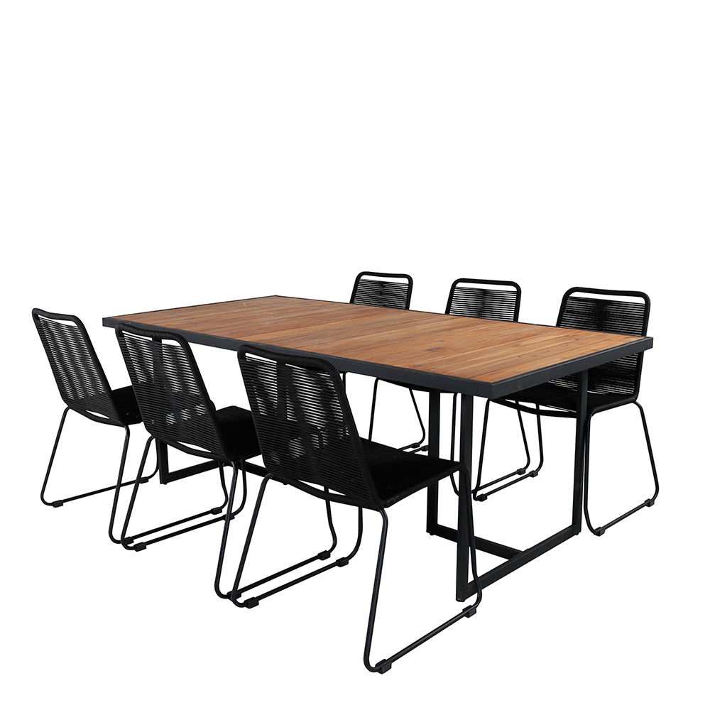 Spisegruppe Venture Home King med 6 Lumi Stablebare Spisestoler