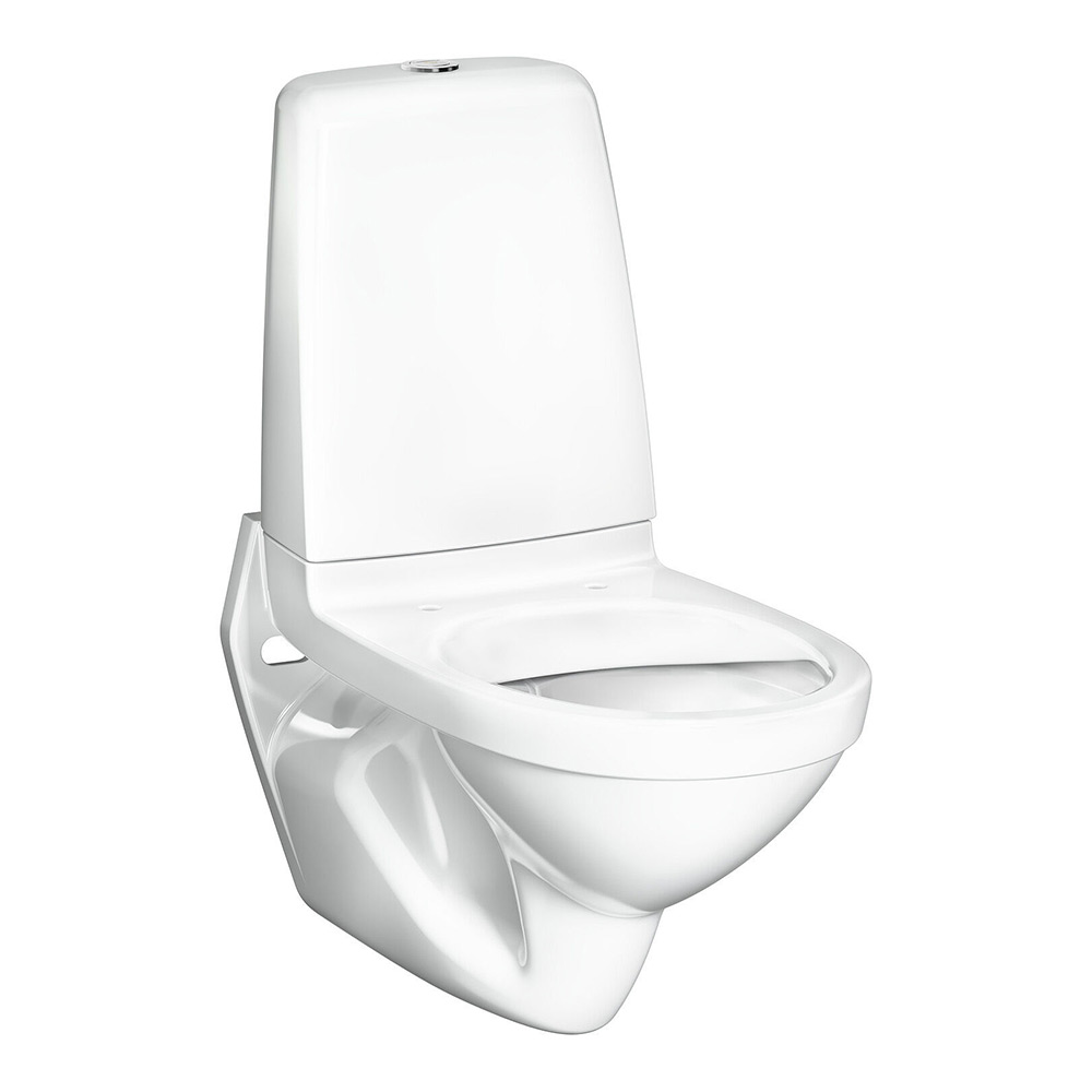 V&auml;ggh&auml;ngd Toalettstol Gustavsberg Public 6600 C+ Hygienic Flush