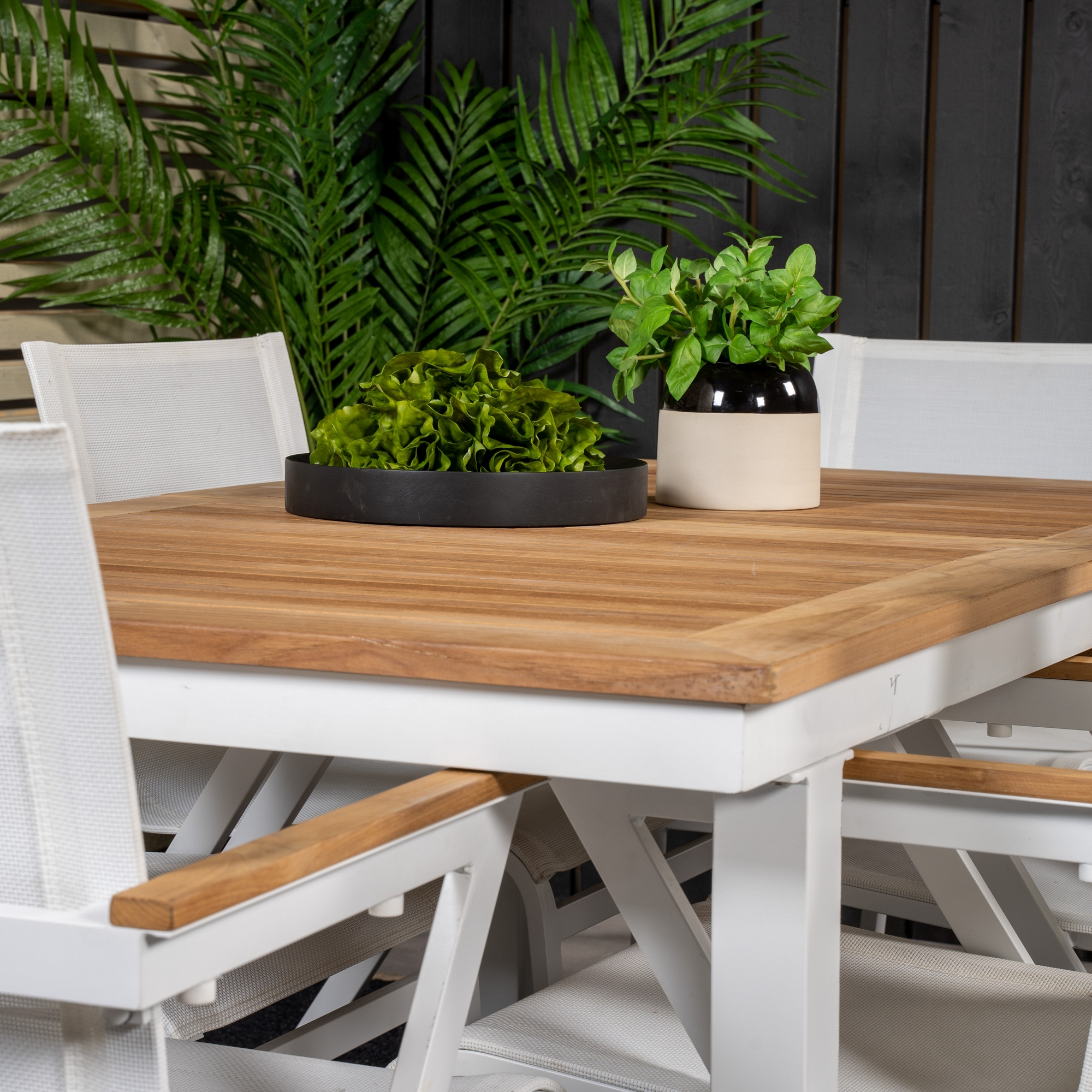 Spisegruppe Venture Home Perla 160/240 med 6 Meya Stoler
