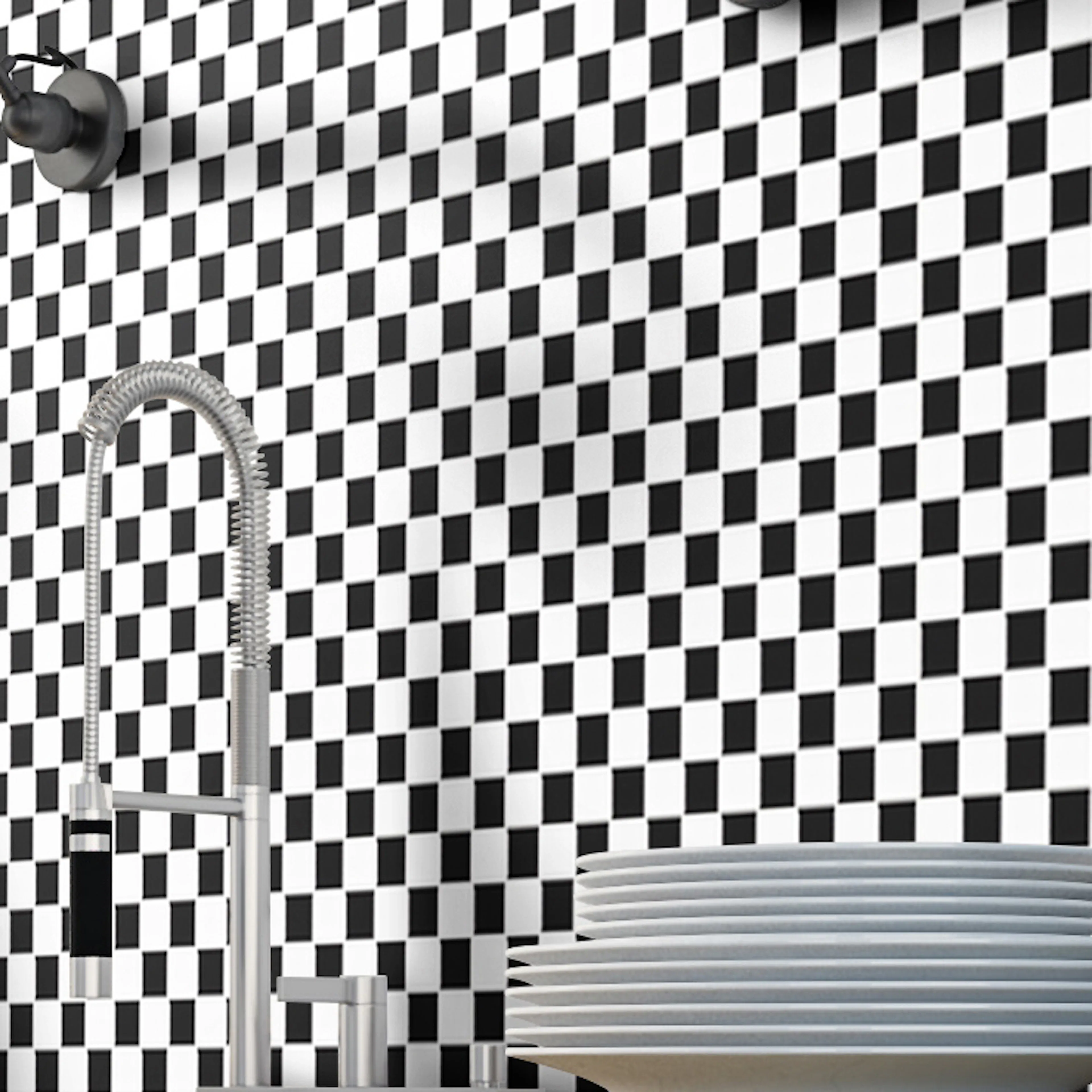 KlinkerMosaikk Arredo Titan Mix Sort/Hvit Blank 3x3 cm
