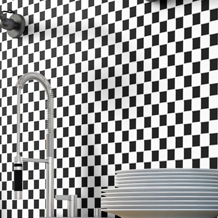 Klinkermosaik Arredo Titan Mix Svart/Vit Blank 3x3 cm