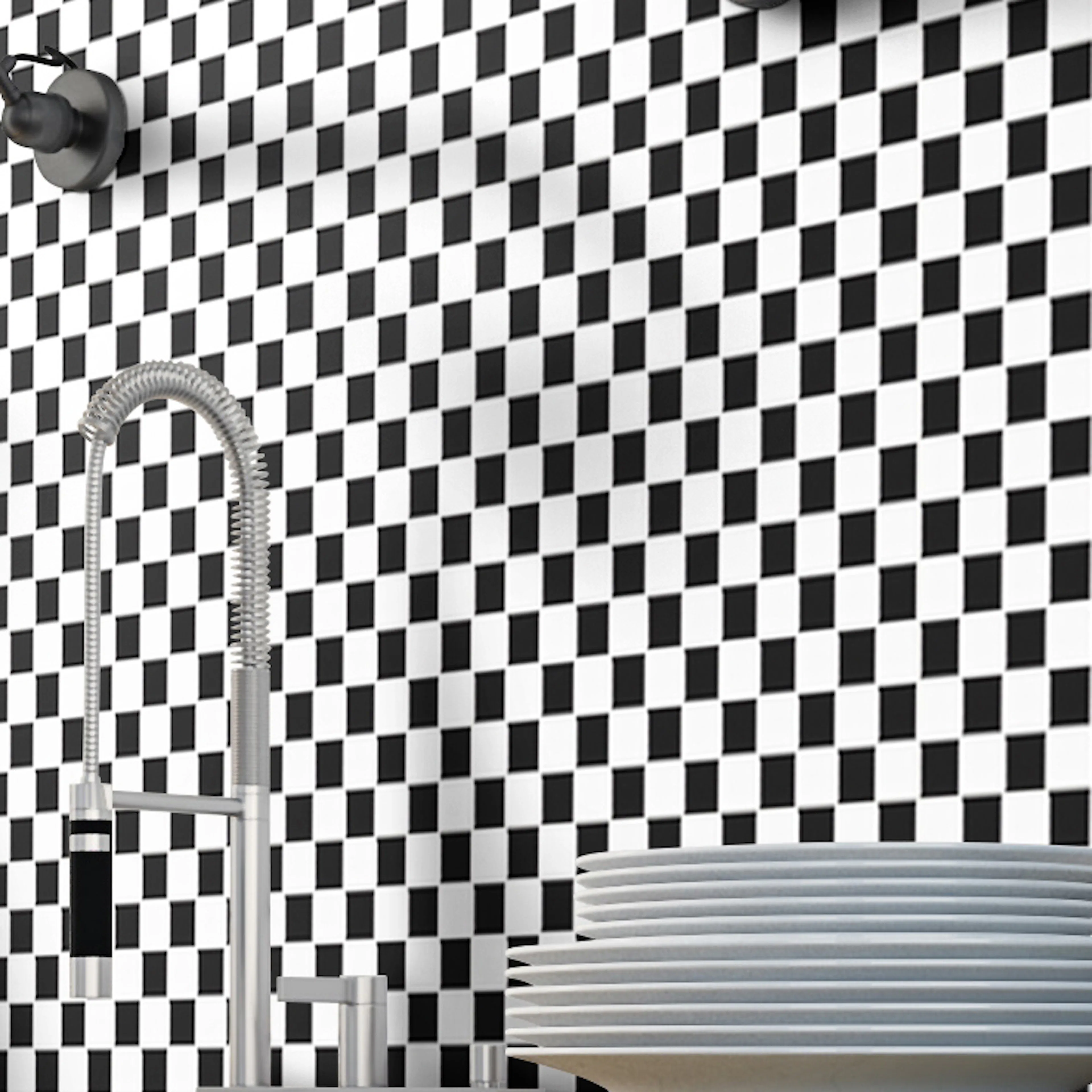 KlinkerMosaikk Arredo Titan Mix Sort/Hvit Blank 3x3 cm