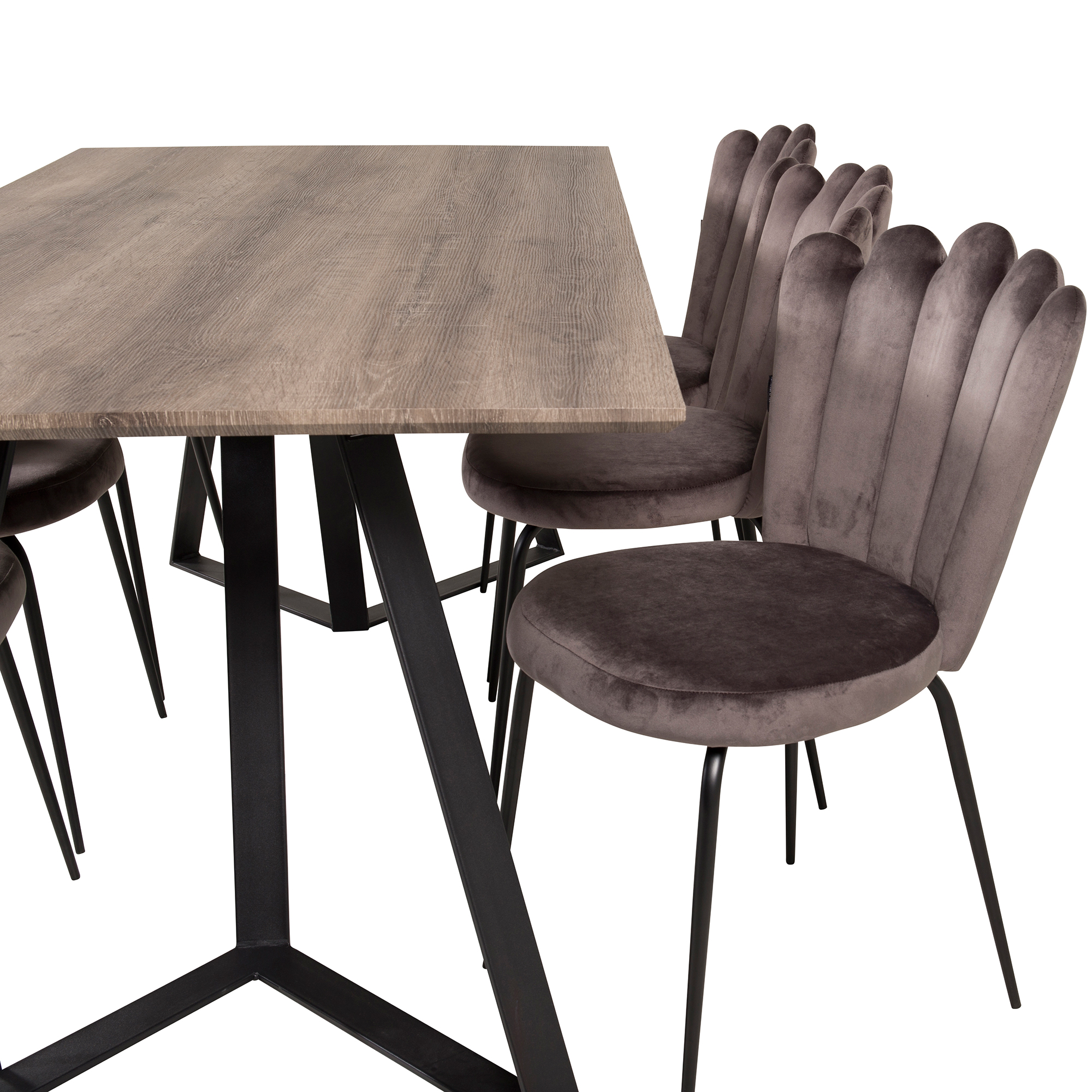 Spisegruppe furniture/fashion Madde med 6 Limhamn Light Stoler
