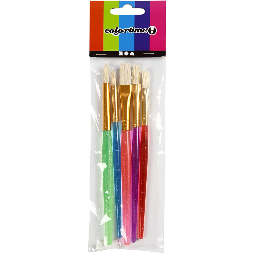 Barnepensler Creativ Company Str 8+12+18 Ass Farger 5 Stk/1 Pk