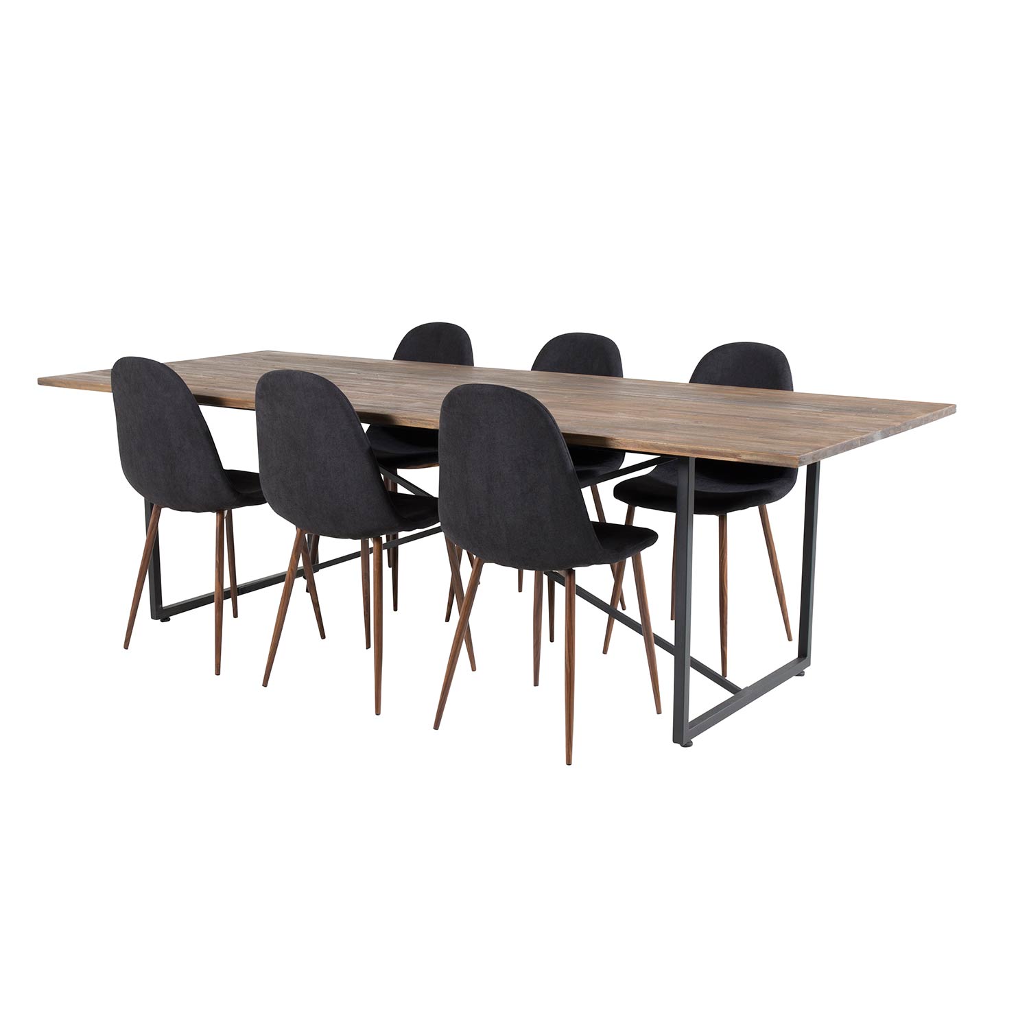Spisegruppe Venture Home Peo med 6 Pobbie Stoler Polyester