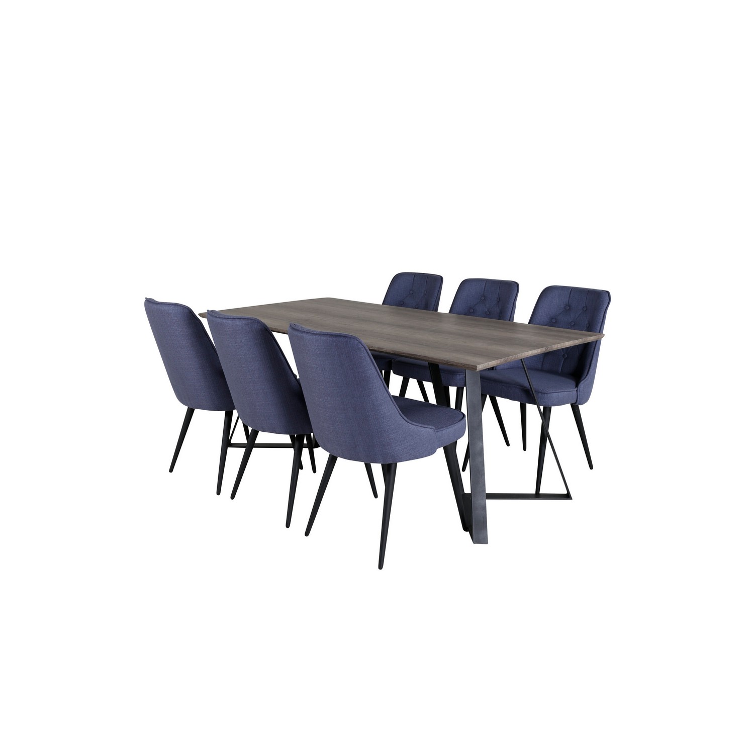 Spisegruppe Venture Home Madde med 6 Vera Stoler Polyester