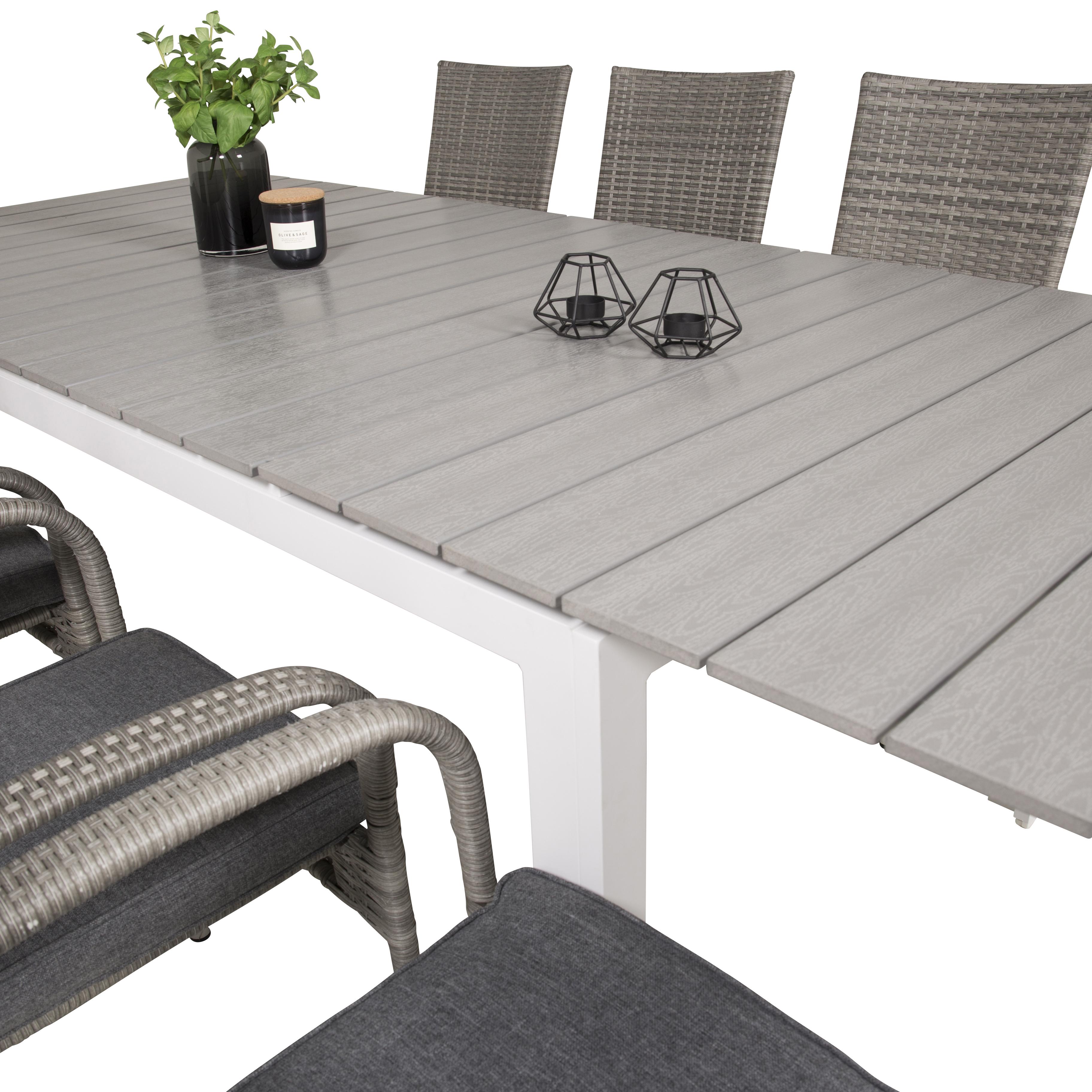 Spisegruppe Venture Home Lova 160/240 med 8 Asta Stoler