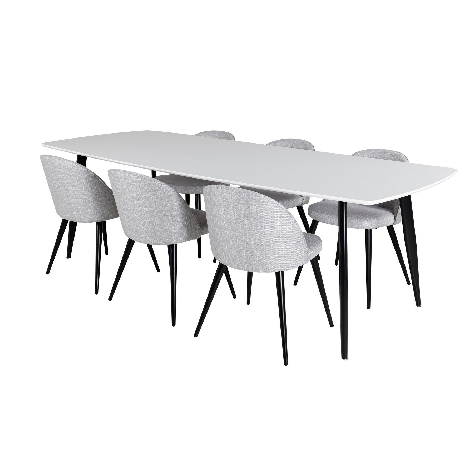 Spisegruppe Venture Home Polar med 6stk Velvet Stoler