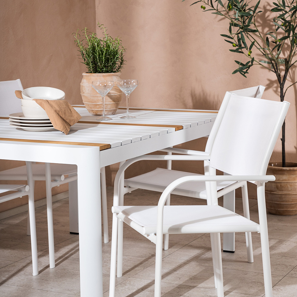 Spisegruppe Venture Home Togo med 4 Santorini Stoler