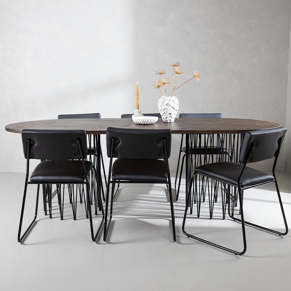 Spisegruppe furniture/fashion Stone med 6 Kenth Stoler