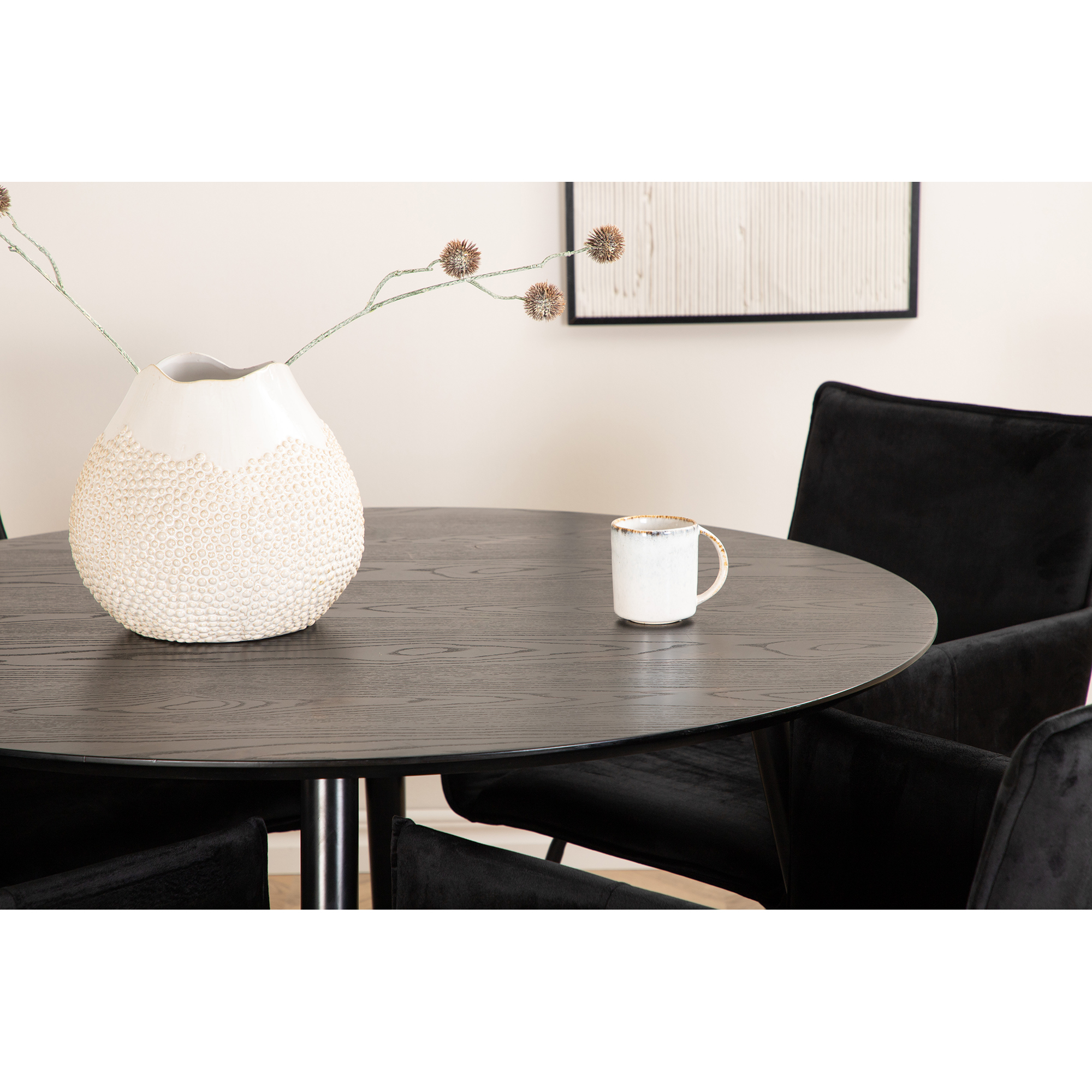 Spisegruppe Venture Home Dipp Ø115 cm med 4 Petra Stoler