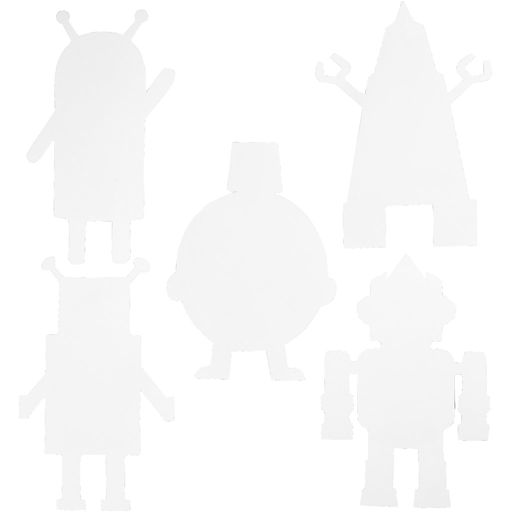 Kartong Creativ Company Robot Hvit 16 stk/1 Pk