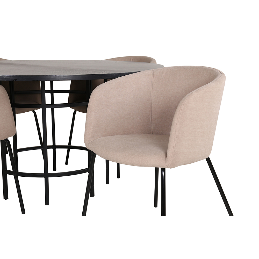 Spisegruppe furniture/fashion Copenhagen Ø140 cm med 4 Berit Stoler