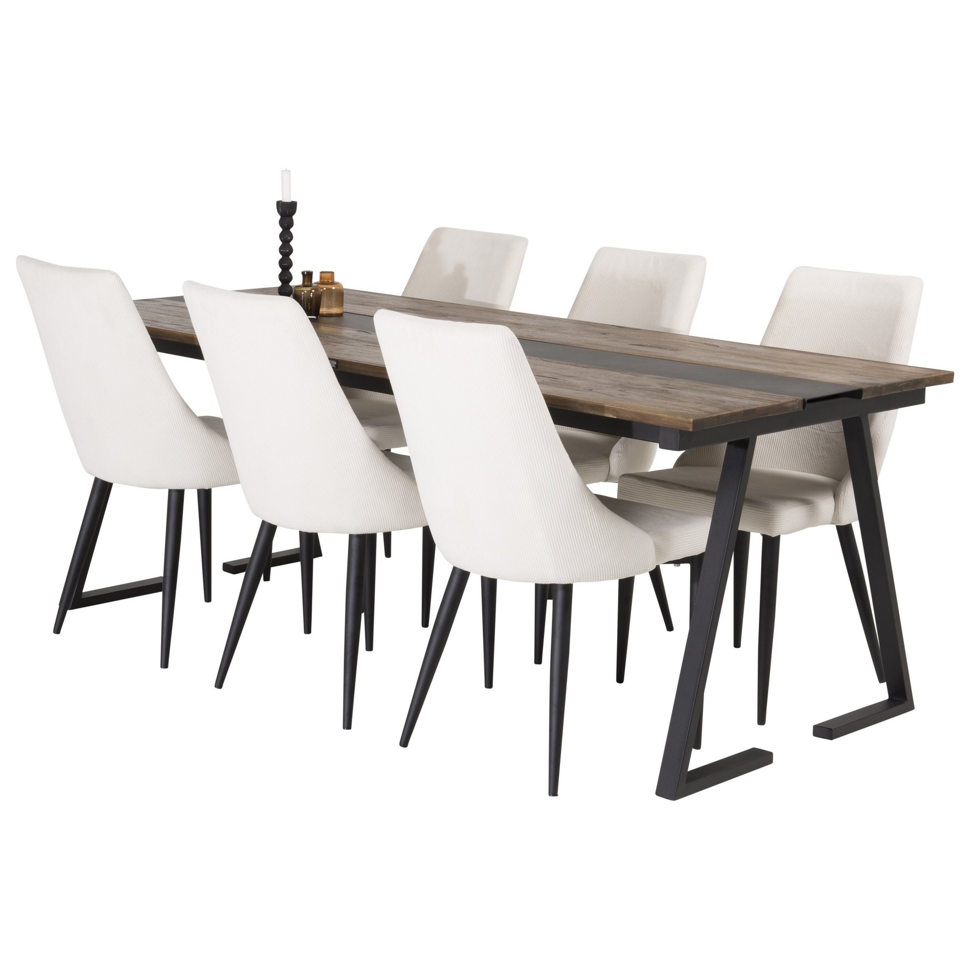 Spisegruppe Venture Home Jakarta med 6stk Leone Stoler