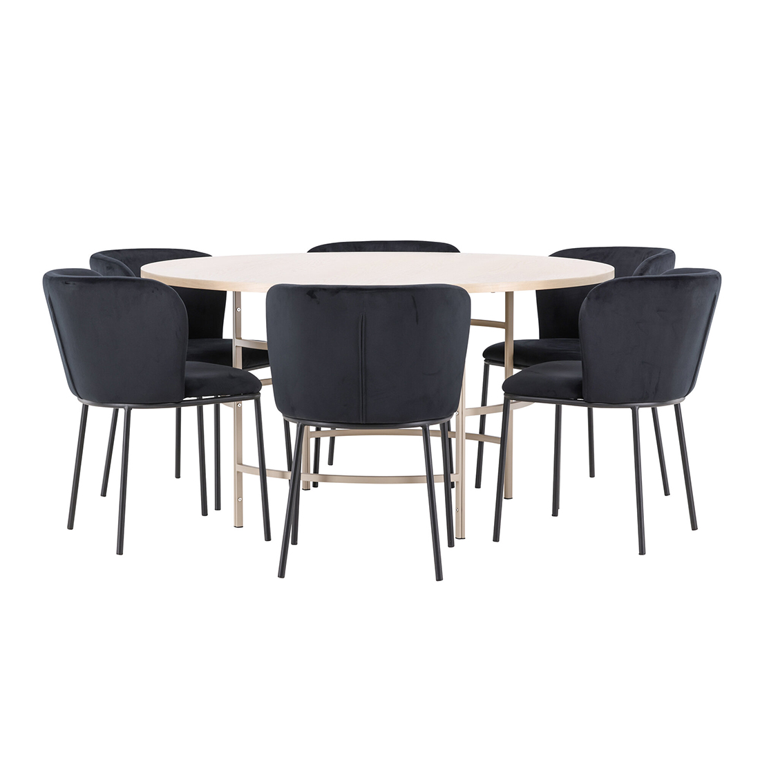 Spisegruppe Venture Home Copenhagen Ø140 cm med 6st Edina Spisestoler