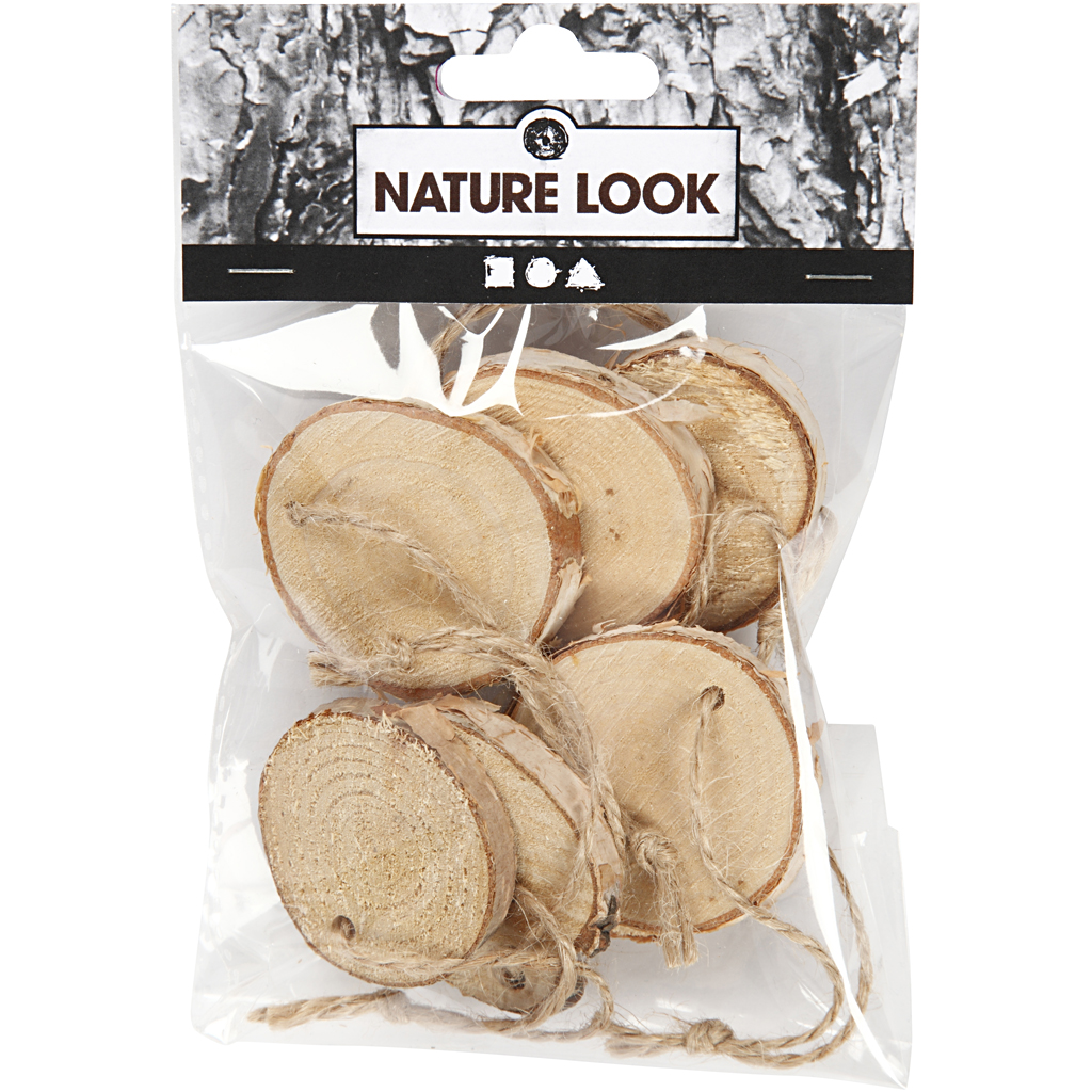 Treskiver Creativ Company med Snor Dia 35-45 mm Tykkelse 7 mm 7 St/1 Pk