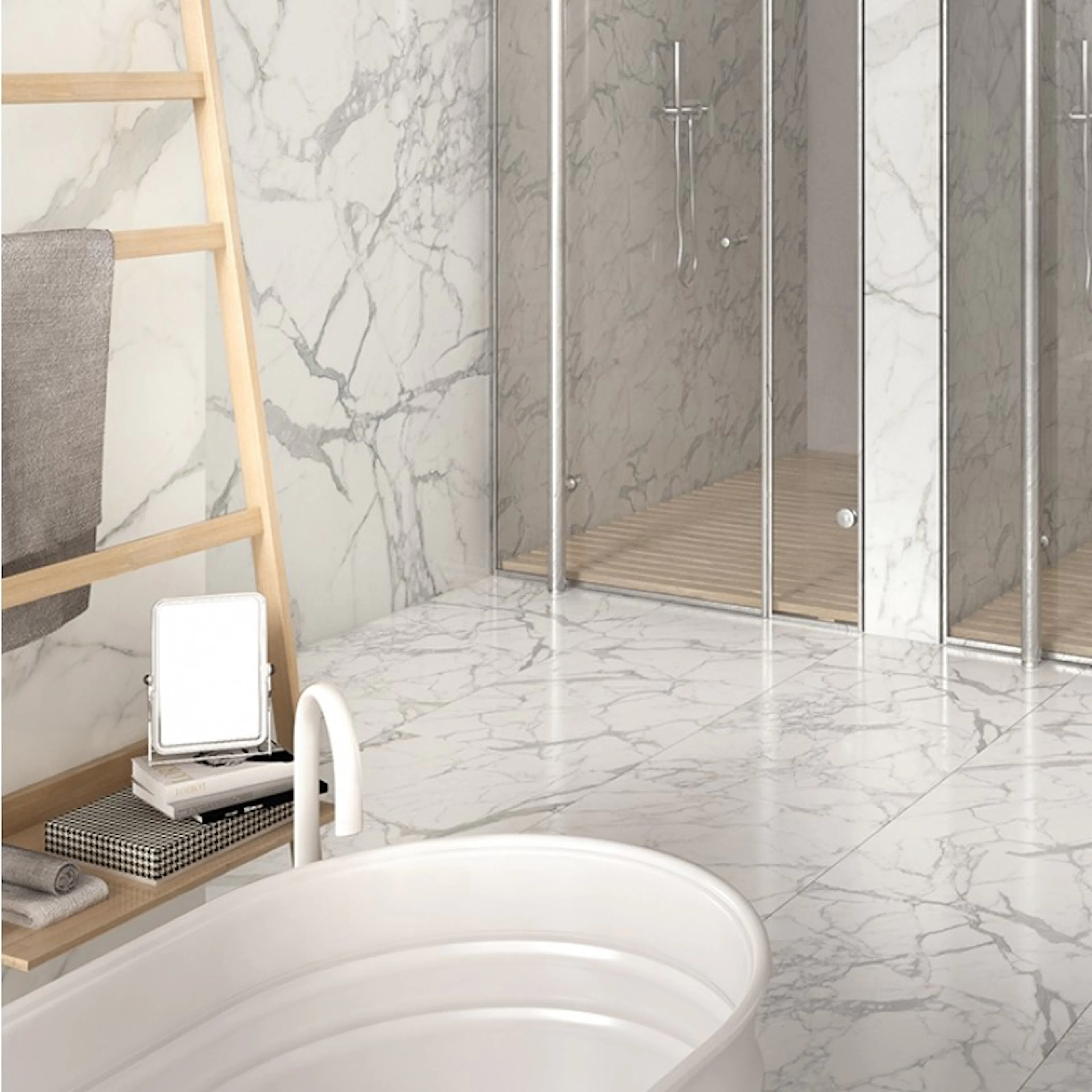 Klinker Ceramiche Keope Elements Lux Calacatta Hvit 15x15 cm