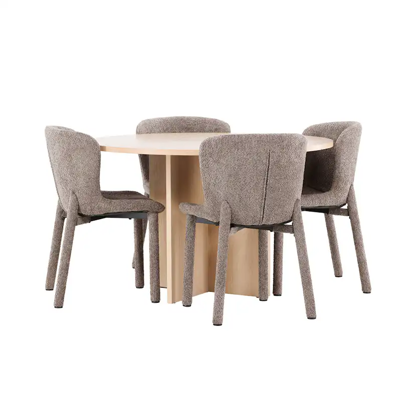 Spisegruppe Venture Home Strada Ø120 cm med 4st Astoria Spisestoler
