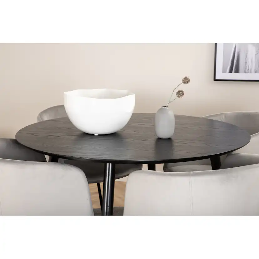 Spisegruppe Venture Home Dipp Ø115 cm med 4 Berit Stoler