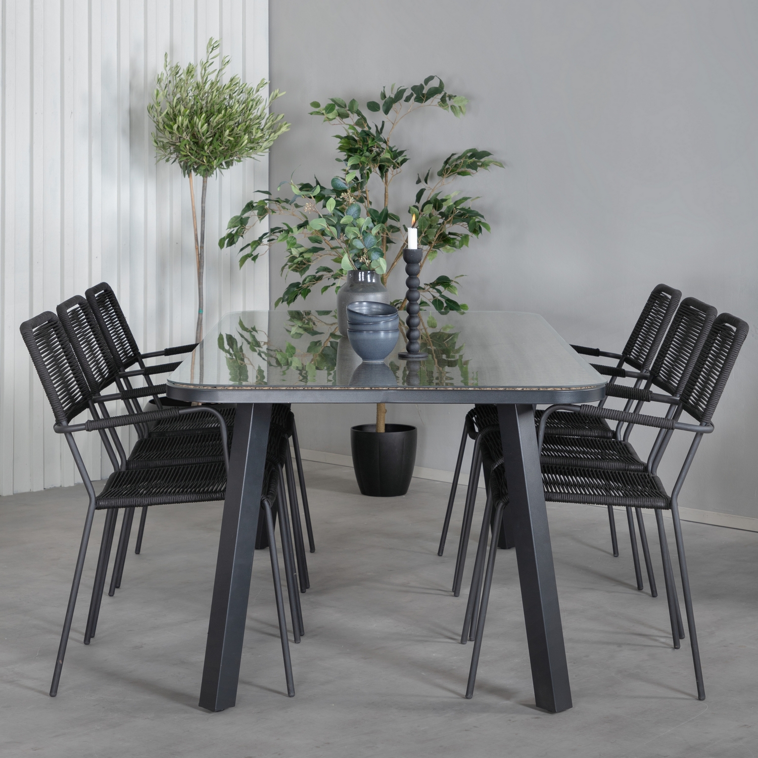 Spisegruppe Venture Home Peoria med 6 Leon Spisestoler