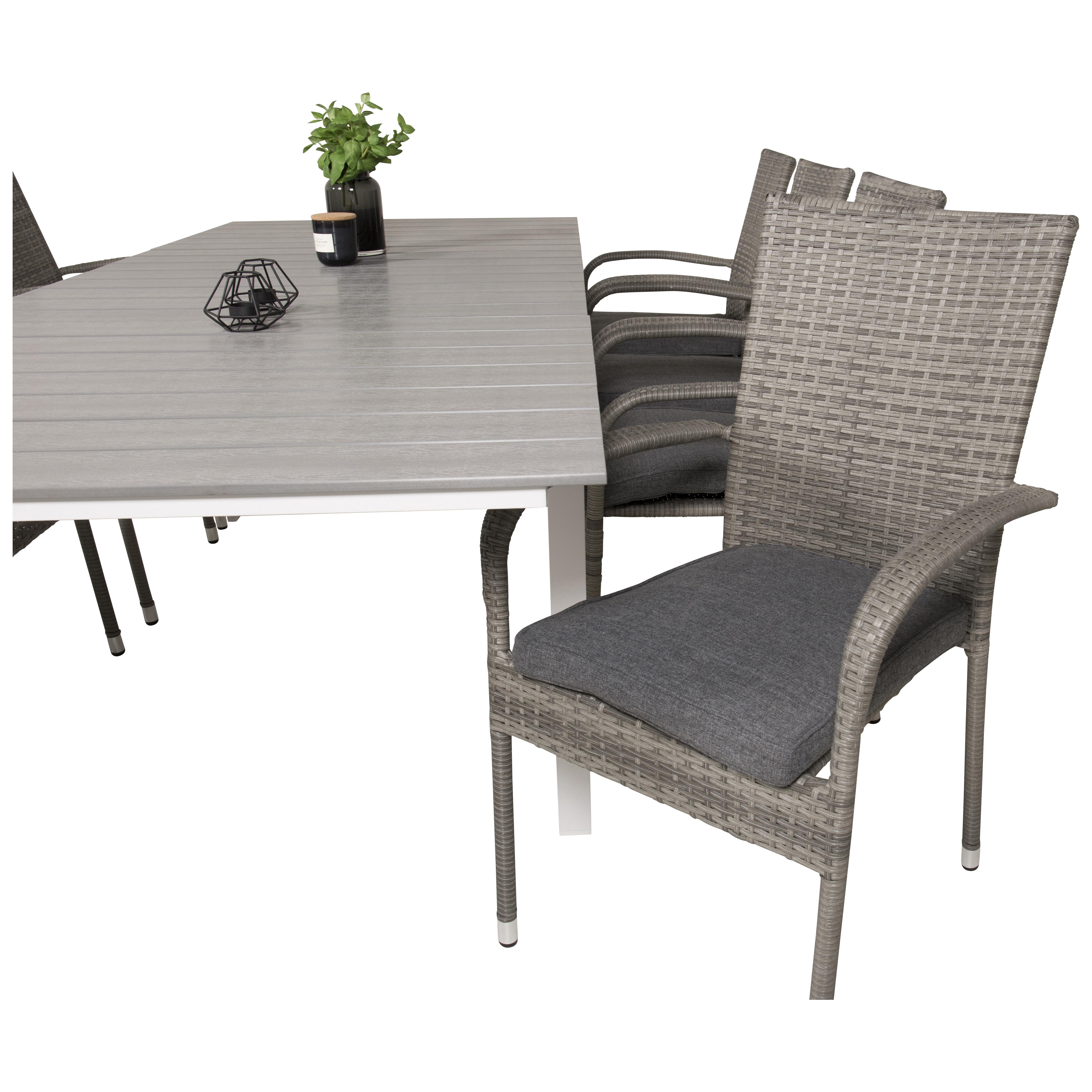 Spisegruppe Venture Home Lova 160/240 med 8 Asta Stoler