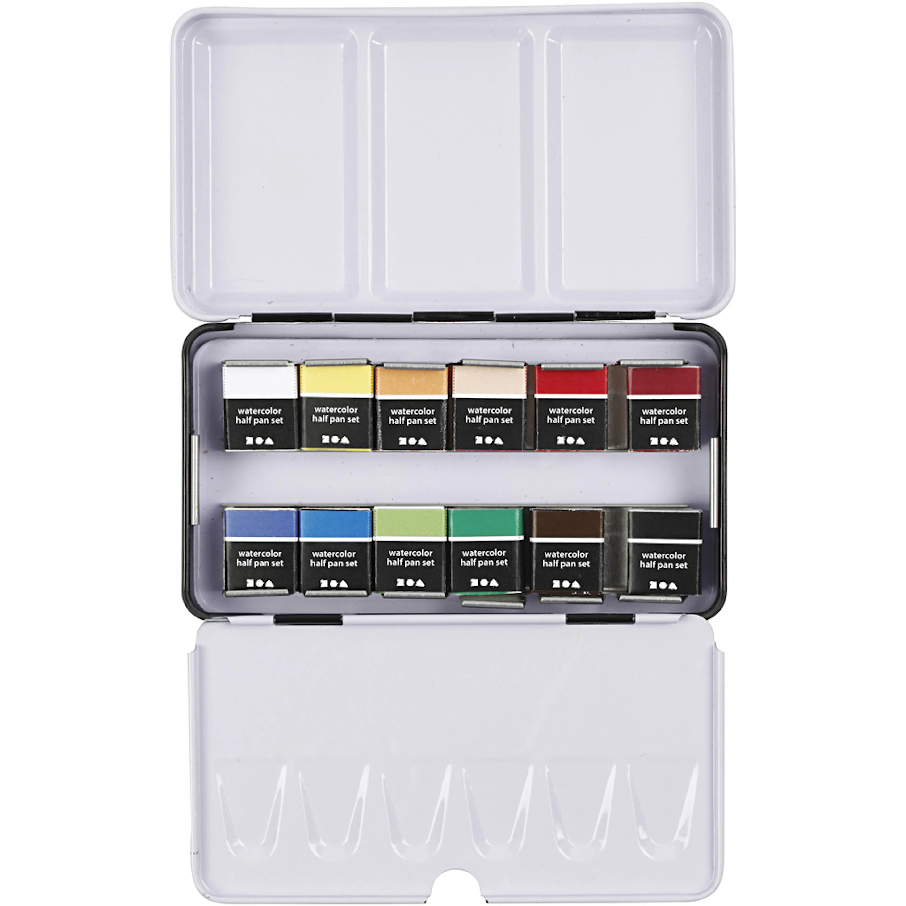 Akvarellfarge Creativ Company Art Aqua Ass Farger ½-panne Str 10x20 mm 12 Farger/1 Pk
