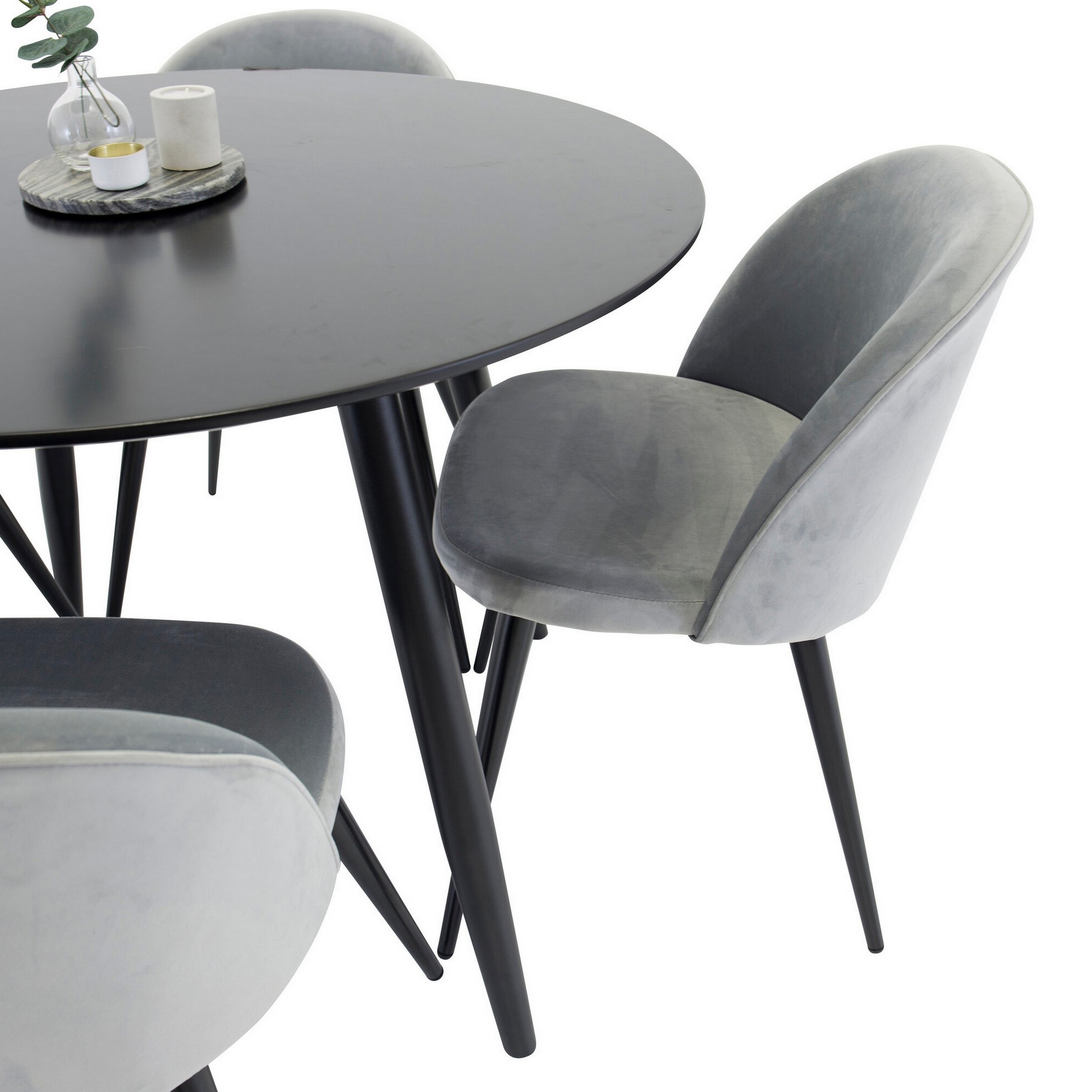 Spisegruppe Venture Home Plaza med 4stk Velvet Stoler